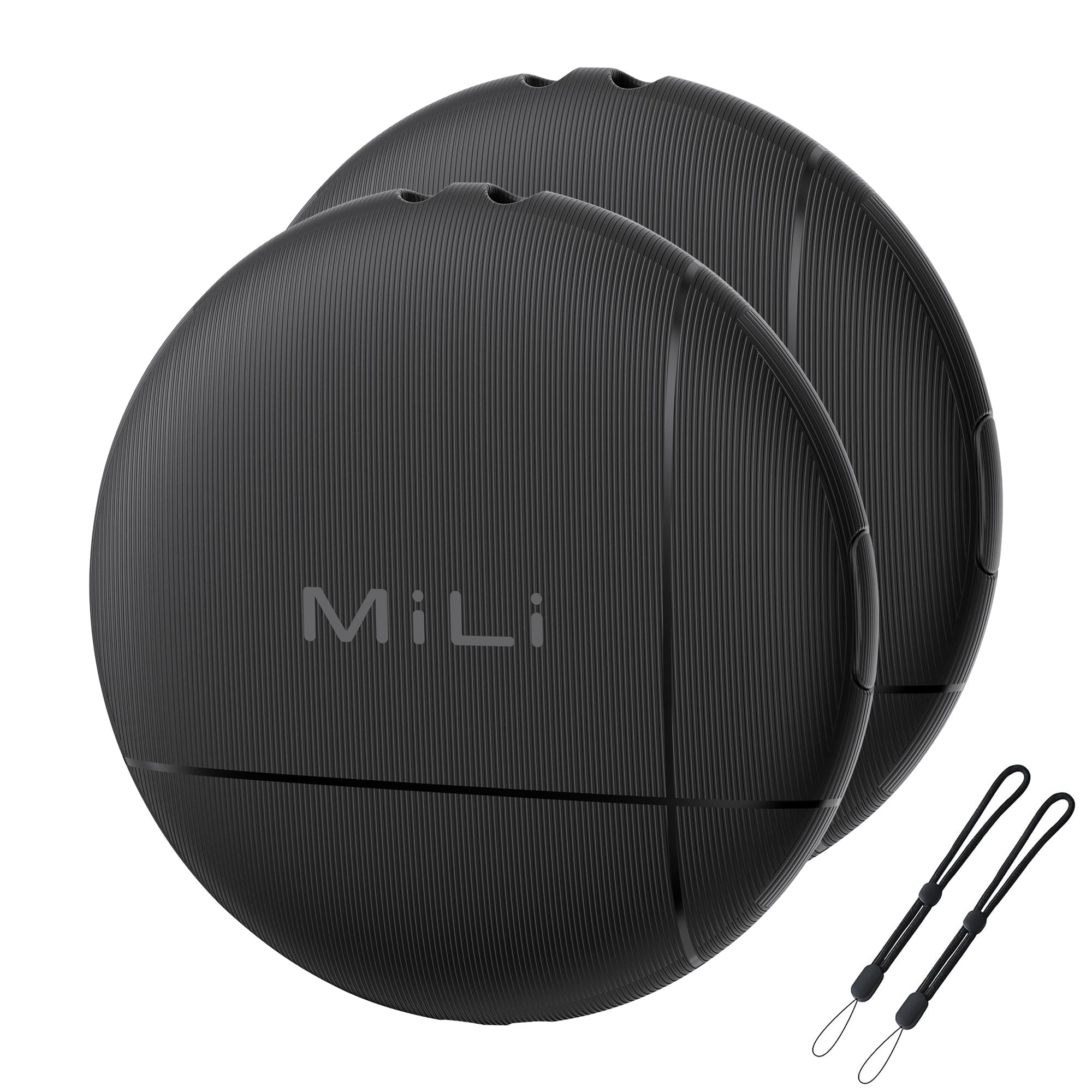 MiLi 2 Pack Bluetooth Luggage Tracker & Key Finder - Waterproof Item Locator Compatible with Apple Find My | Anti-Loss Tracking Device with Braided Lanyard for Keys, Wallets, Suitcases, Backpacks & Travel Bags | Perfect for Travel, Office & Daily Use