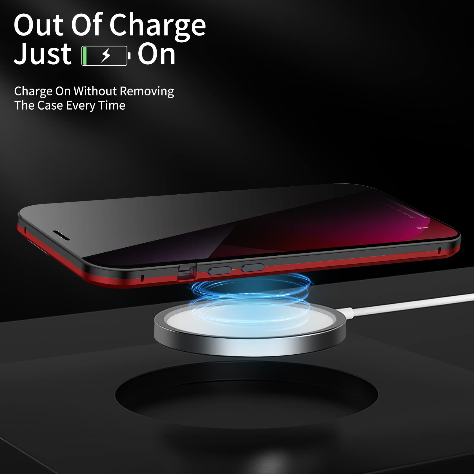 Premium Magnetic Privacy Case for iPhone 13 Pro Max - Anti-Spy Screen Protector & Full-Body Protection with Strong Double-Sided Magnet (Red) | Perfect for Office, Travel & Secure Mobile Banking