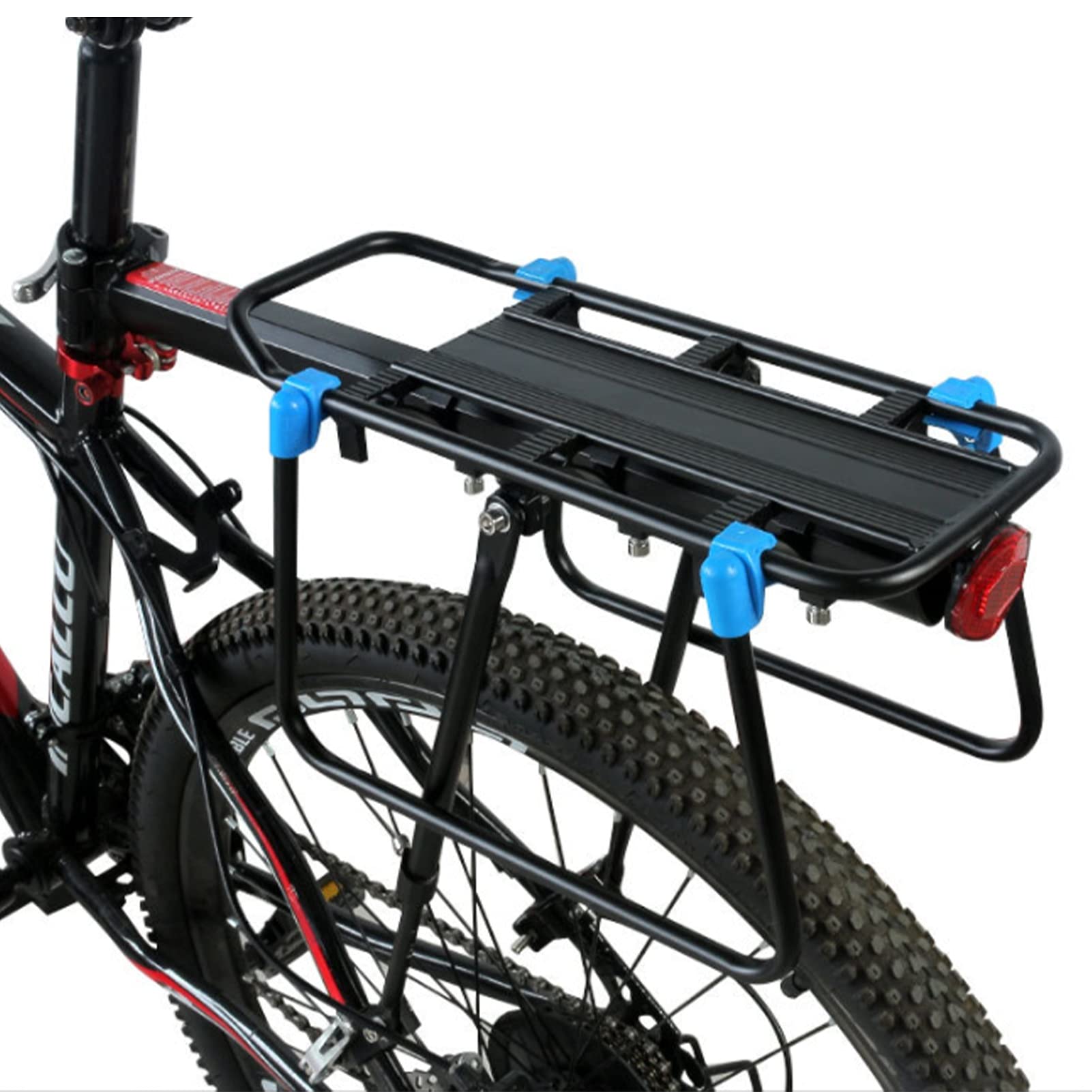 Heavy Duty Bike Pannier Rack - 50kg Capacity Adjustable Bicycle Rear Cargo Carrier | Waterproof Cycling Accessories for Commuting, Touring & Shopping | Universal Fit for Mountain/Road Bikes (Black)