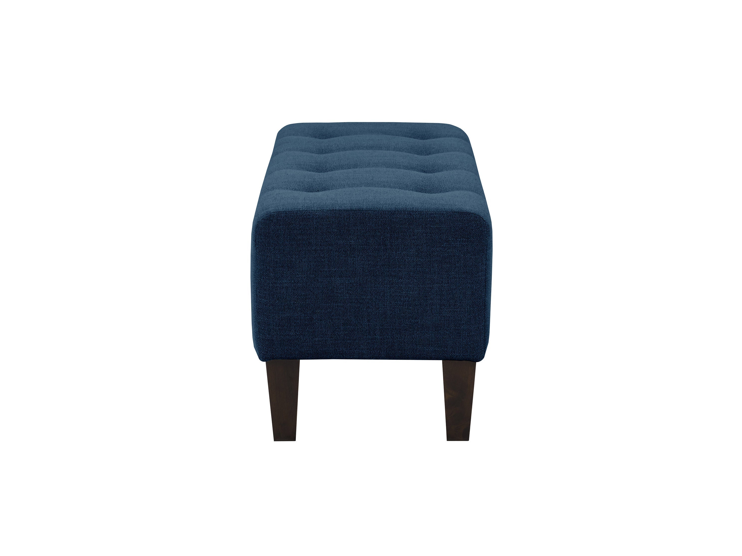 Navy Blue Accent Bench - Modern Upholstered Storage Ottoman with Wooden Legs | Perfect for Living Room, Bedroom, or Entryway Seating & Decor