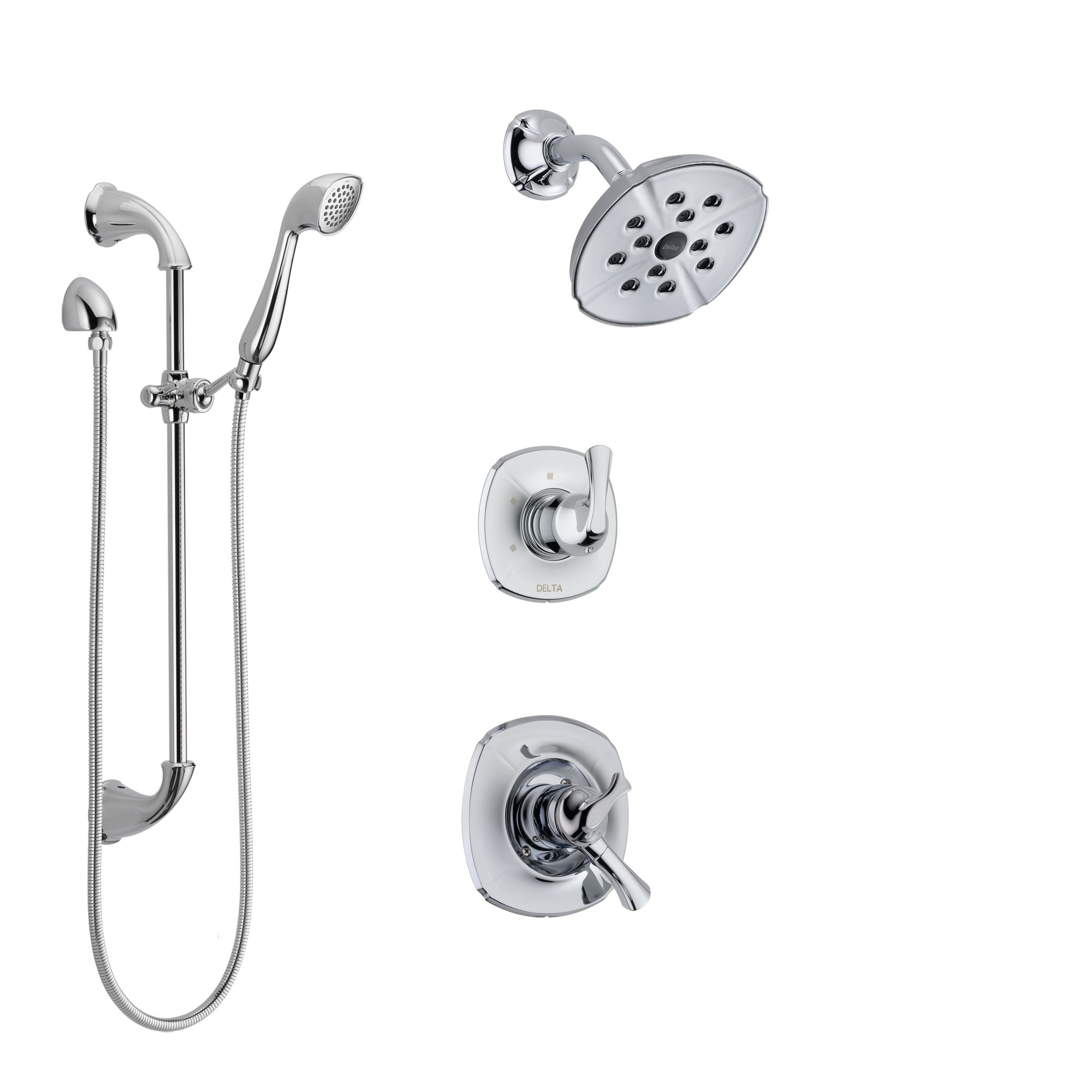 Delta Addison Chrome Finish Shower System - Dual Control Handle, 3-Setting Diverter, Showerhead & Hand Shower with Slide Bar (Model SS172925) - Perfect for Modern Bathroom Renovations and Spa-Like Shower Experiences