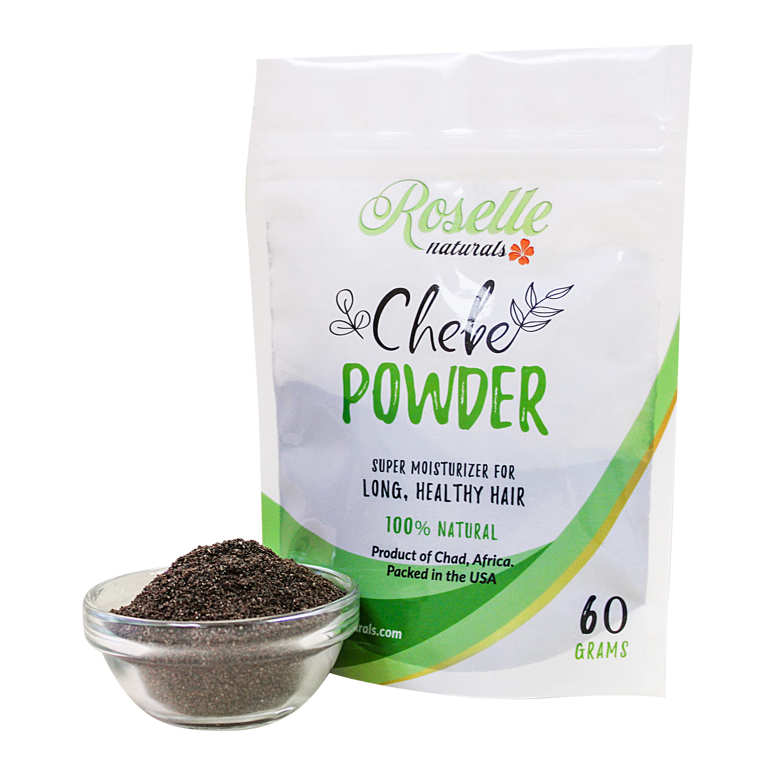 Organic Chebe Powder from Chad, Africa - 60g Natural Hair Growth Treatment | Deep Moisturizing Chebe Hair Mask for Length Retention & Scalp Health | Perfect for Natural, Curly, Braided & Protective Styles