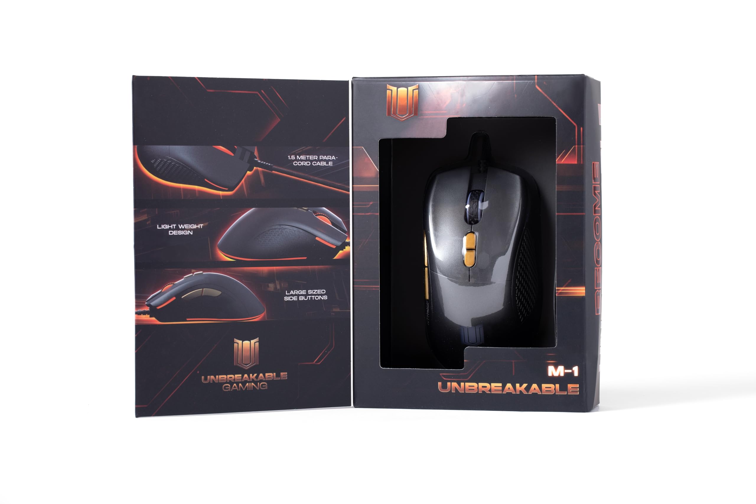 High-Performance M-1 Wired Gaming Mouse with 12,000 DPI Adjustable Sensor, Ergonomic RGB Lighting & Side Buttons - Perfect for PC Gaming, Esports & Office Work