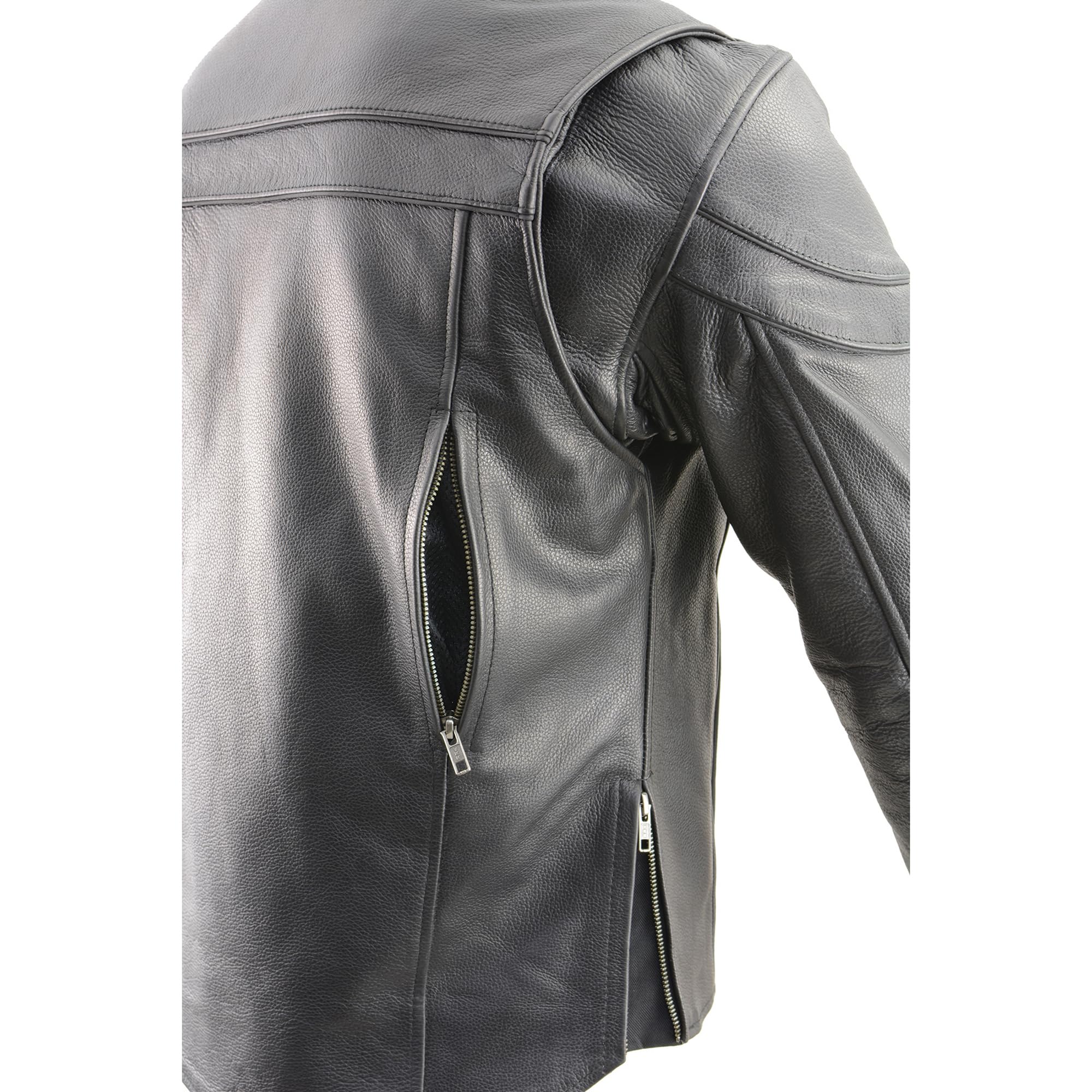 Milwaukee Leather SH1408 Men's Black Vented Motorcycle Jacket - Sporty Crossover Design for Scooter & Bike Riders - Perfect for Urban Commuting & Adventure Riding