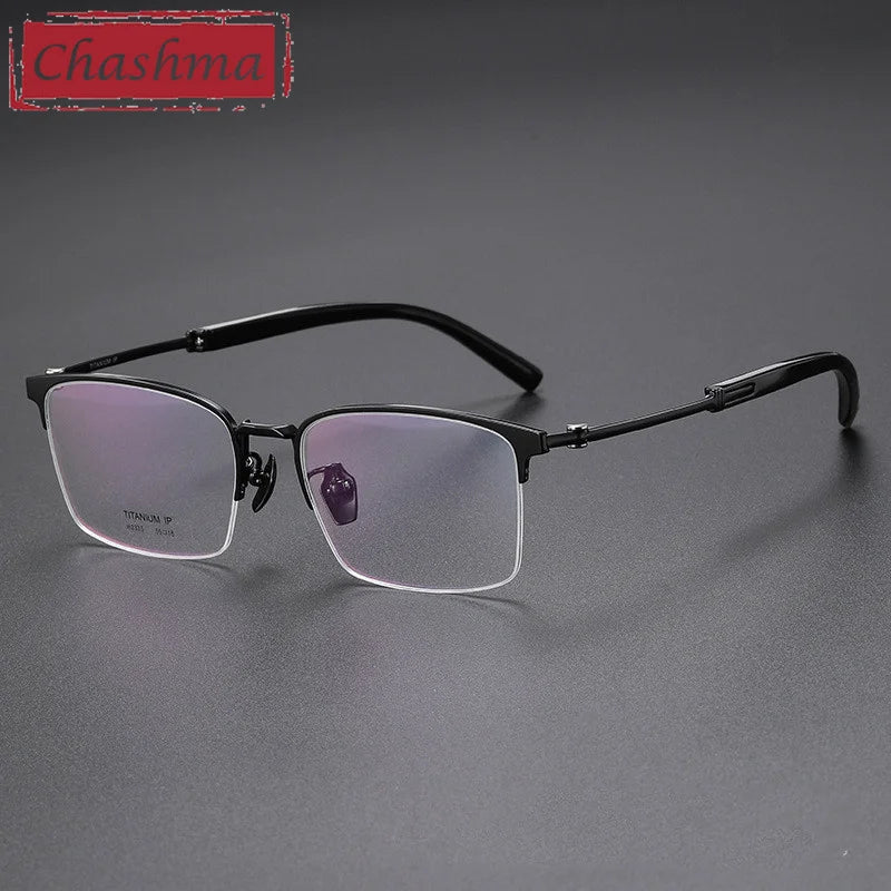 Premium Titanium Full Rim Square Eyeglasses for Men - Lightweight & Durable Frame - Ideal for Work, Reading & Everyday Use