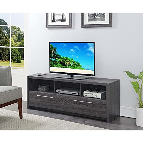 Pemberly Row Wood 60 Inch TV Stand Entertainment Center Console with Storage - Modern Gray TV Cabinet for Living Room, Bedroom & Home Theater