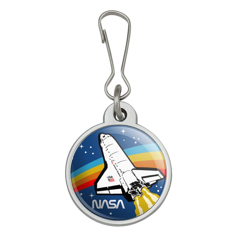 NASA Logo Space Shuttle Rainbow Zipper Pull Charm - Stylish Bag Accessory for Backpacks, Purses & Luggage | Perfect for Travel, School & Everyday Use
