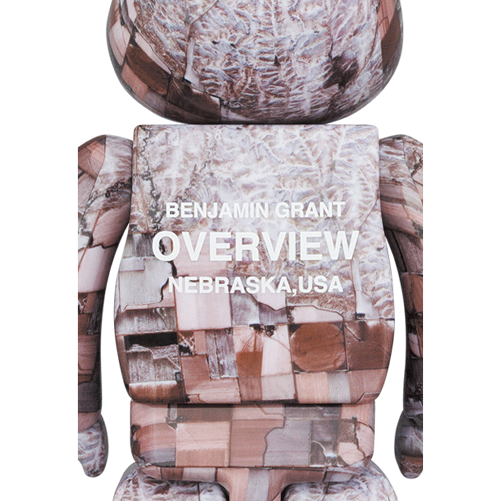 400% + 100% Bearbrick Benjamin Grant Art Toy - Limited Edition Collectible Figure for Home Decor & Office Display | Inspired by Overview Nebraska Photography