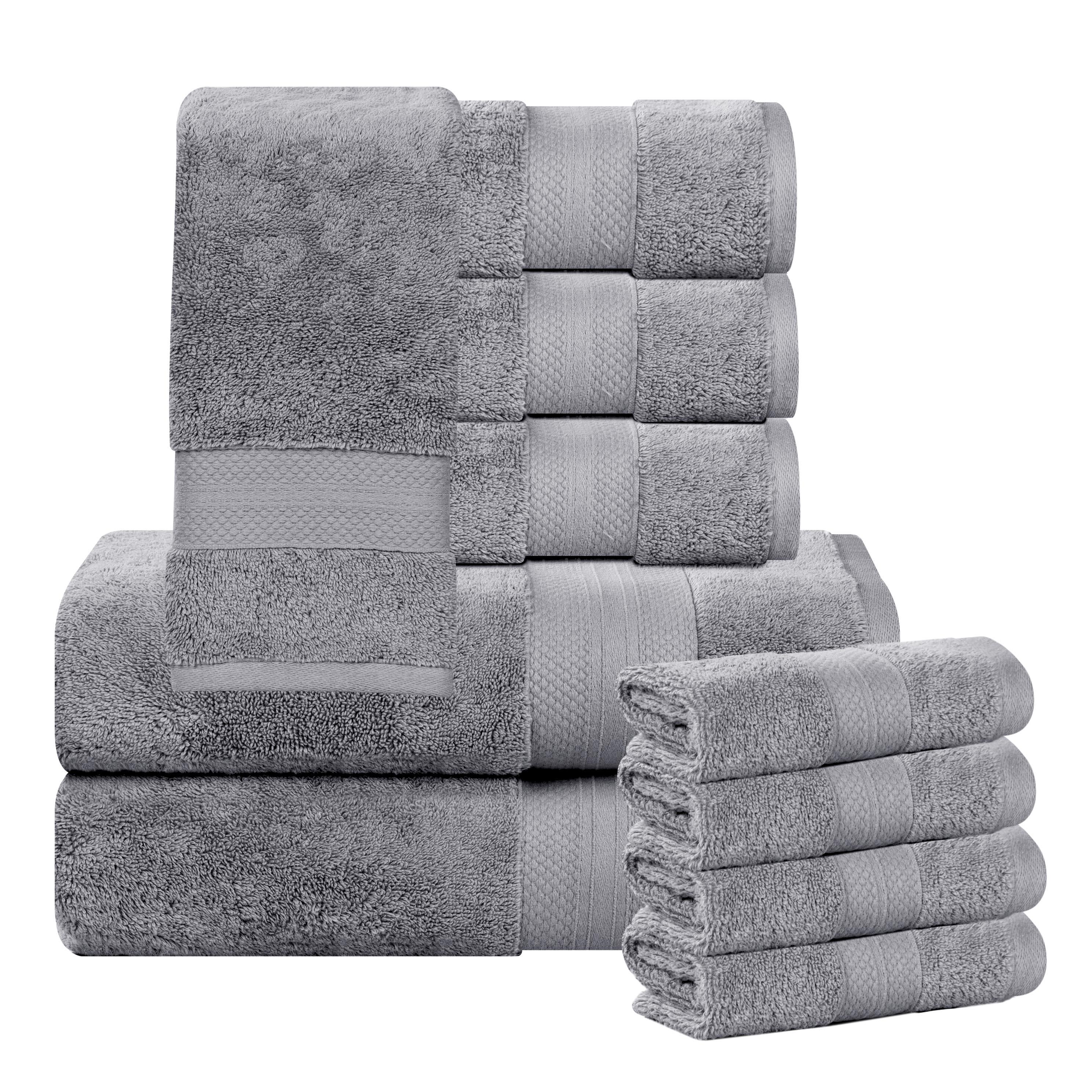 Premium Aria 10-Piece Turkish Cotton Towel Set - Ultra Soft & Absorbent Bath Towels, Hand Towels & Washcloths for Spa, Hotel & Luxury Home Use