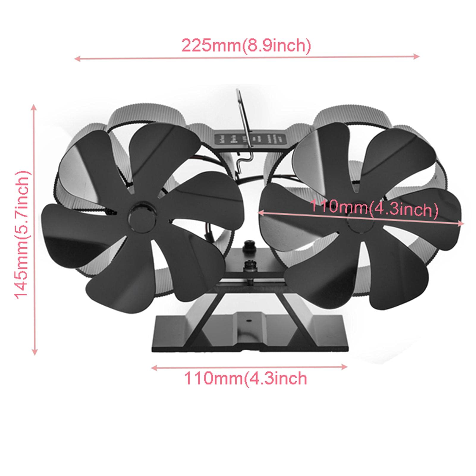 Eco-Friendly 12-Blade Heat Powered Stove Fan - Efficient Fireplace Fan for Wood Stoves & Fireplaces - Perfect for Home Heating and Energy Savings