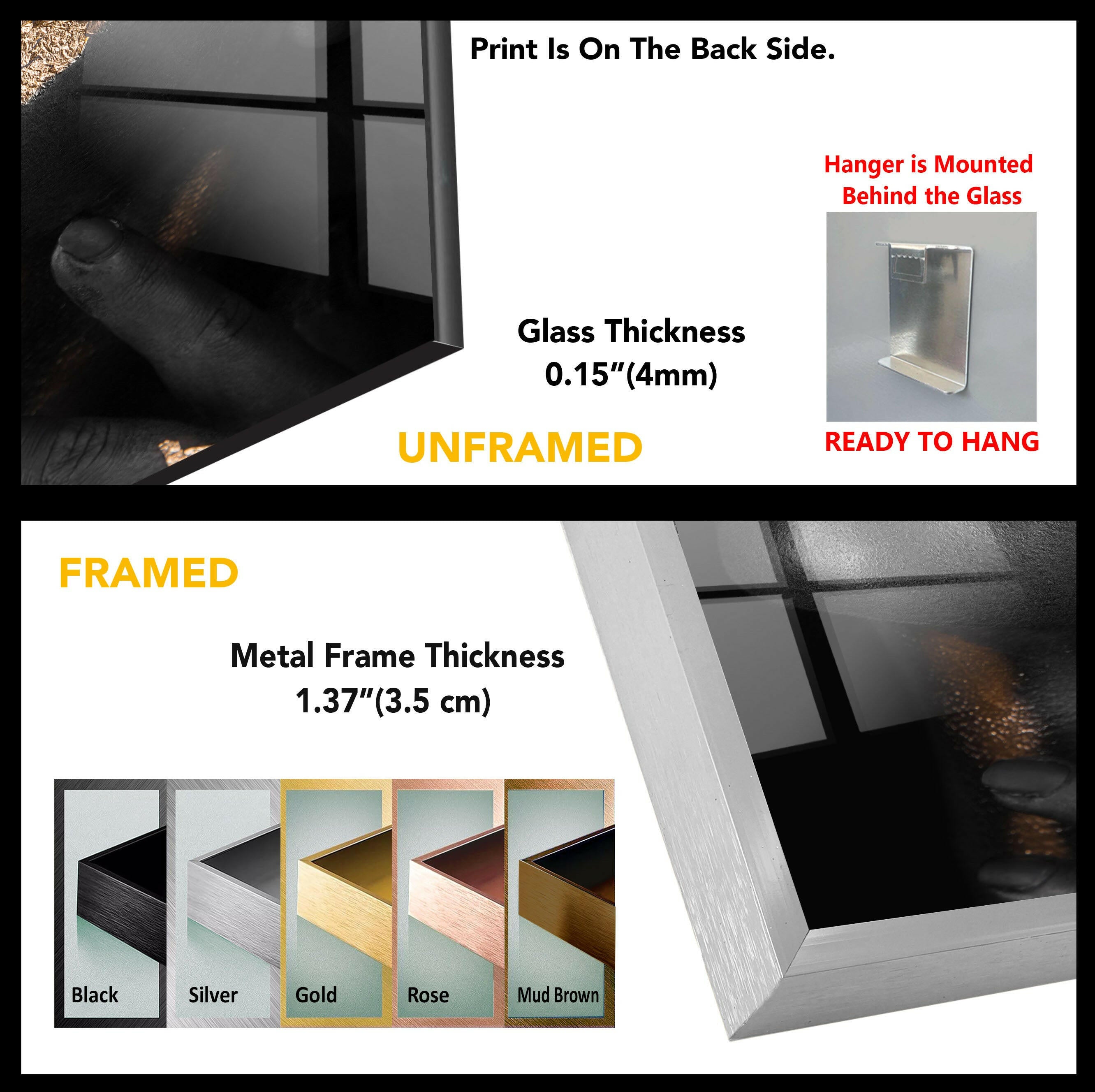 Elegant Black Woman Gold Glass Wall Art - Modern Home Decor for Living Room, Bedroom & Office