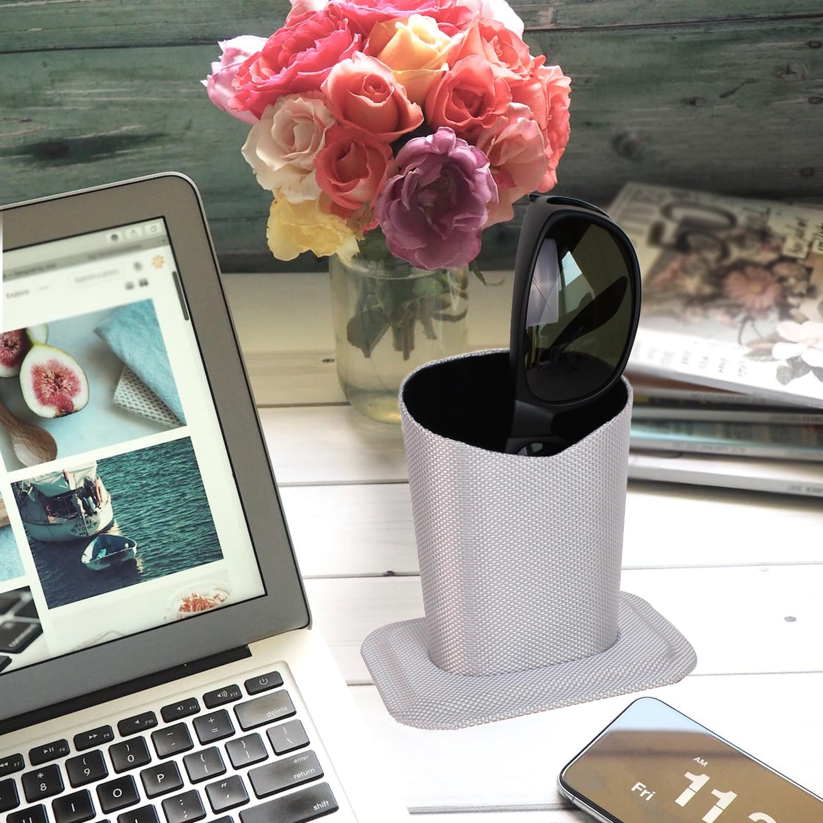 Baitaihem 2-Pack Eyeglasses Holder Stand - Desk & Nightstand Organizer for Glasses Protection - Perfect Birthday & Christmas Gift for Home, Office, or Travel Use