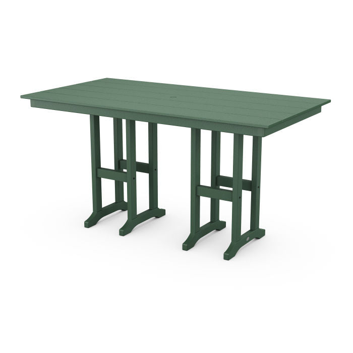 POLYWOOD Farmhouse 37 x 72 Inch Counter Height Dining Table - Rustic Kitchen Island Table for Small Spaces, Breakfast Nook & Outdoor Entertaining