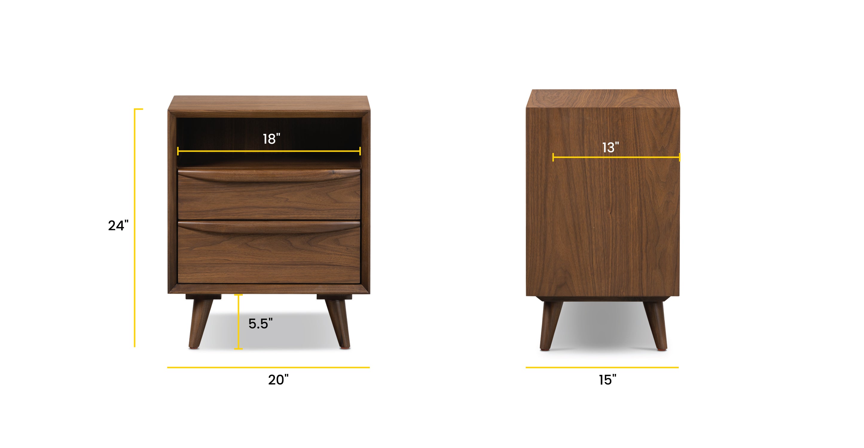 Modern Nightstand with USB Ports - Wooden Bedside Table with Drawer for Bedroom, Living Room, and Office - Perfect for Storing Books, Lamps, and Bedroom Essentials