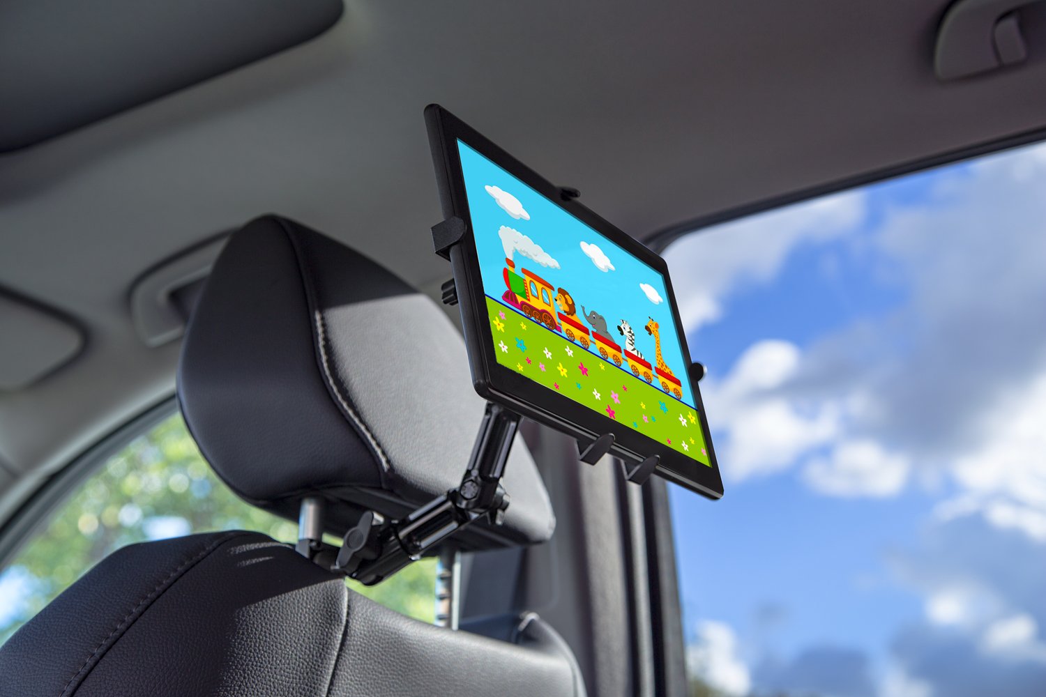 Premium Car Headrest Tablet Holder - Adjustable Aluminum Mount for iPad 7, Galaxy Tab, Fire Tablets | Heavy Duty Vehicle Accessory for Road Trips & Backseat Entertainment (MI-7310)