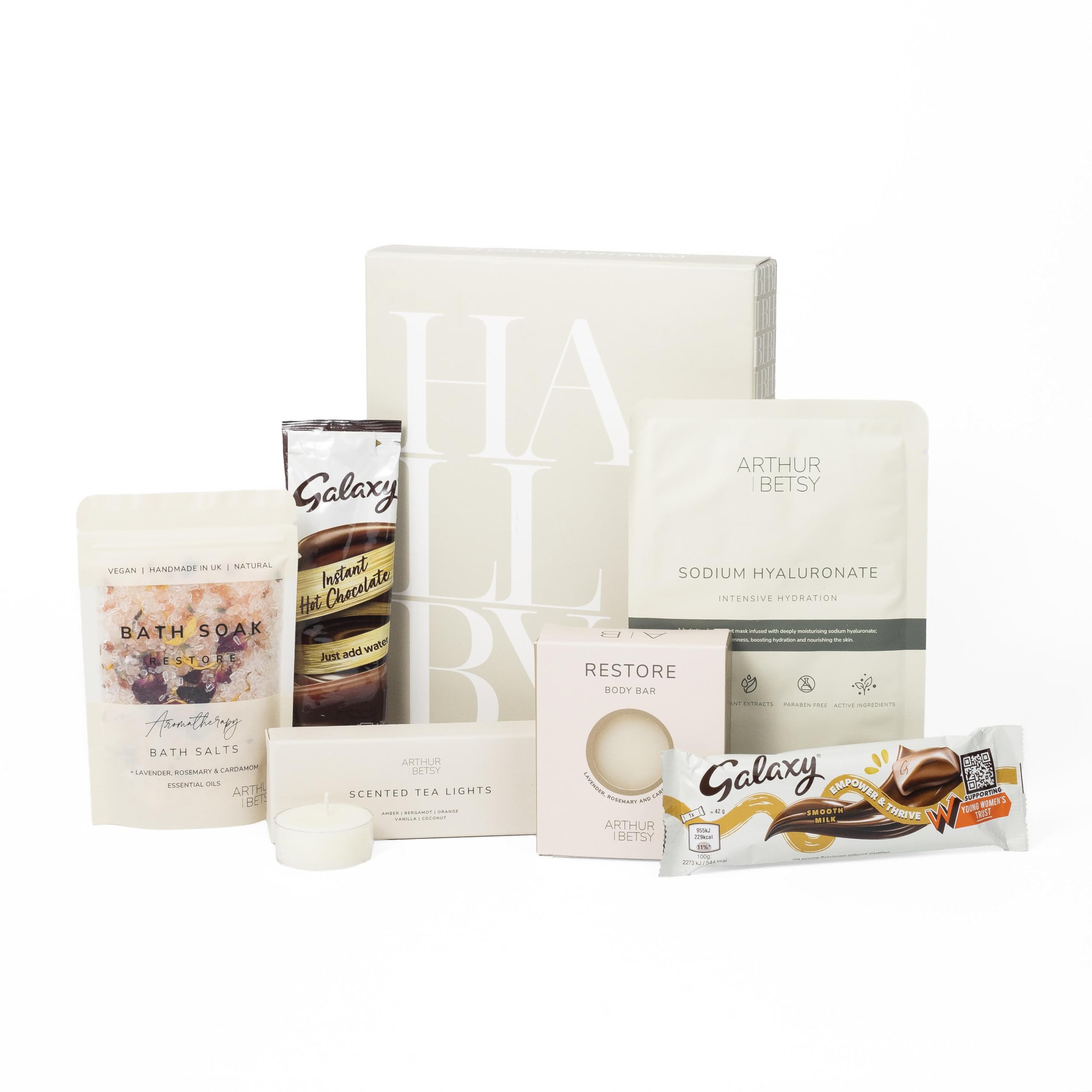 Hallby Hug In A Box - Luxury Self Care Gift Box for Women | Relaxation Spa Hamper with Bath Bombs, Candles & More | Perfect Birthday, Anniversary & Thank You Gifts for Her | Ideal for Pampering, Stress Relief & Home Spa Nights