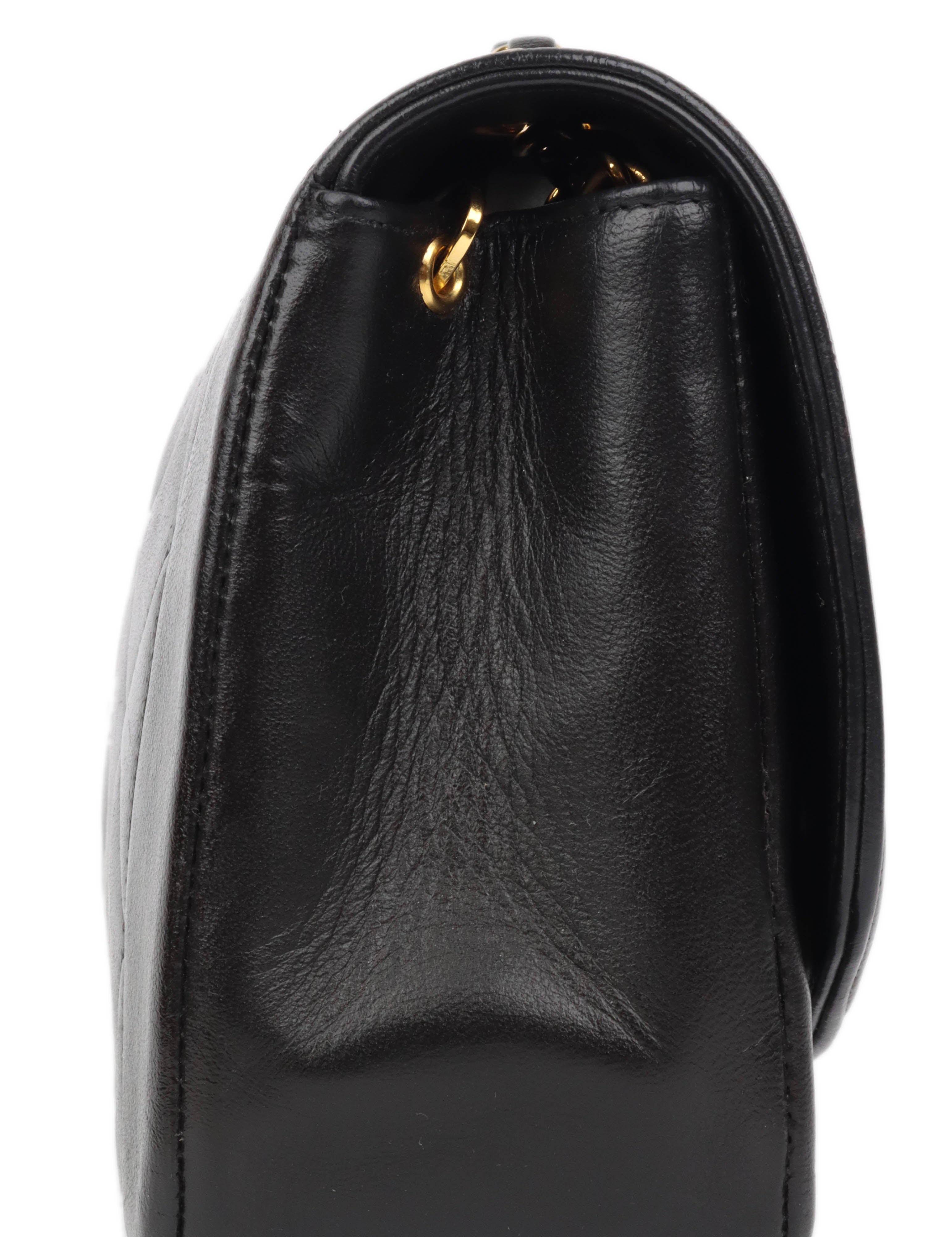 Vintage Chanel Diana Flap Bag in Black with 24K Gold Hardware - Luxury Designer Handbag for Women, Perfect for Evening Events & Special Occasions