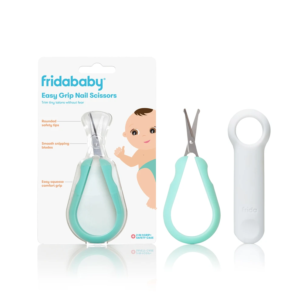 Fridababy Easy Grip Baby Nail Scissors - Safe & Precise Trimming for Newborns & Toddlers - Perfect for At-Home Baby Care & Travel Essentials