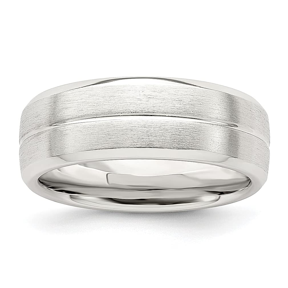 925 Sterling Silver 7mm Brushed Domed Grooved Wedding Ring Band - Size 11.5 - Elegant Women's Fine Jewelry - Perfect Anniversary, Engagement & Wedding Gift for Her - Ideal for Bridal, Everyday Wear & Special Occasions