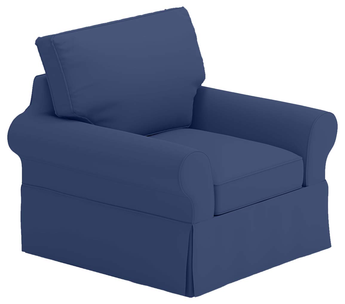 Premium Heavyweight Cotton Chair Slipcover - Replacement Cover for Pottery Barn PB Basic Chair (39.5