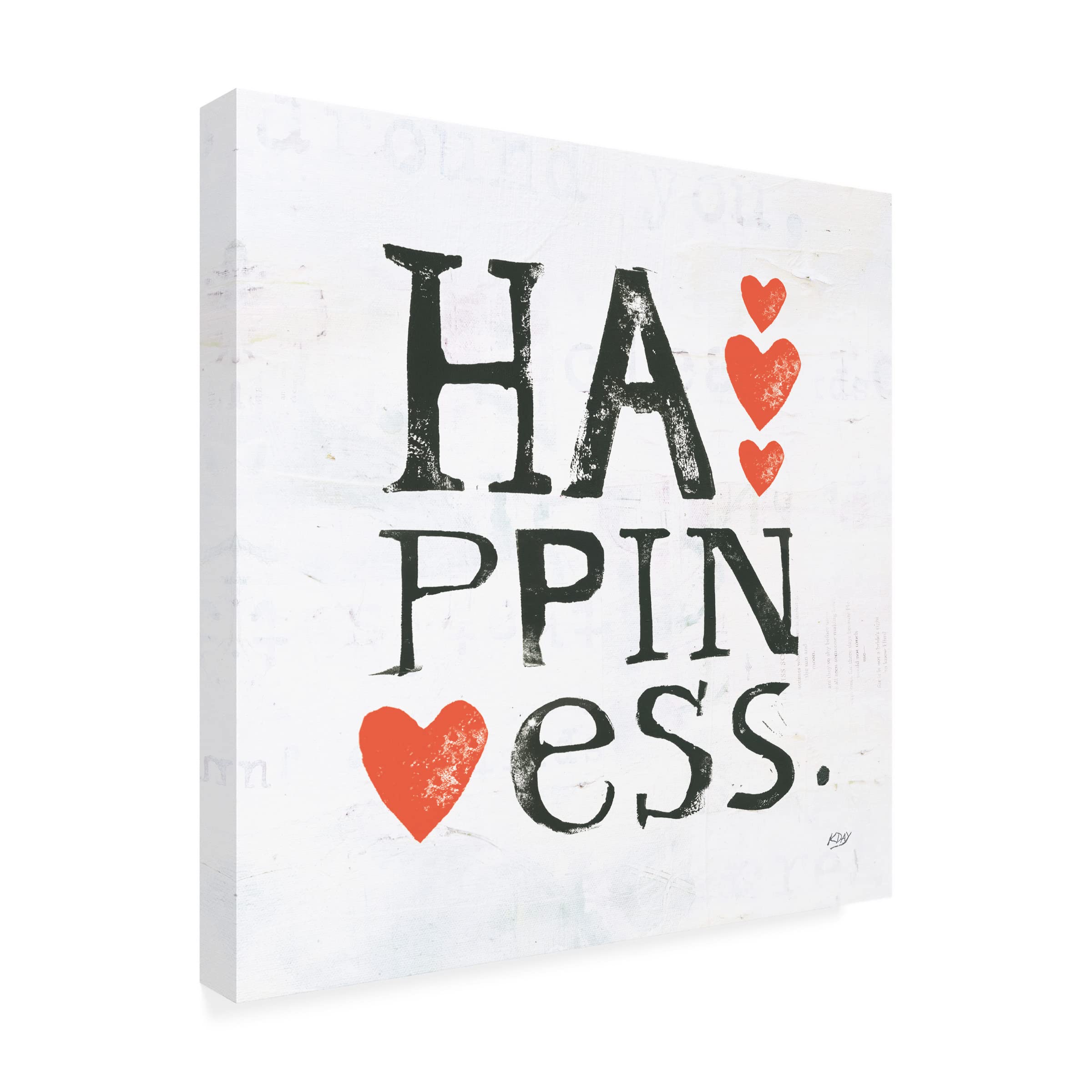 Kellie Day 'Happiness' Canvas Wall Art Print - Modern Home Decor for Living Room, Bedroom & Office