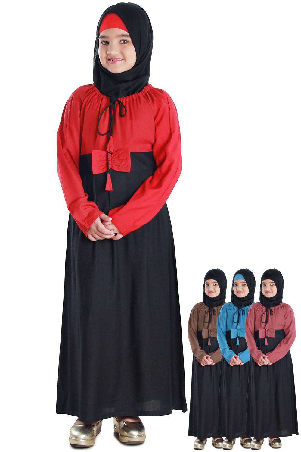 Wasifah Kids Abaya Dress - Islamic Prayer Outfit for Girls - Perfect for Eid, Mosque, and Special Occasions