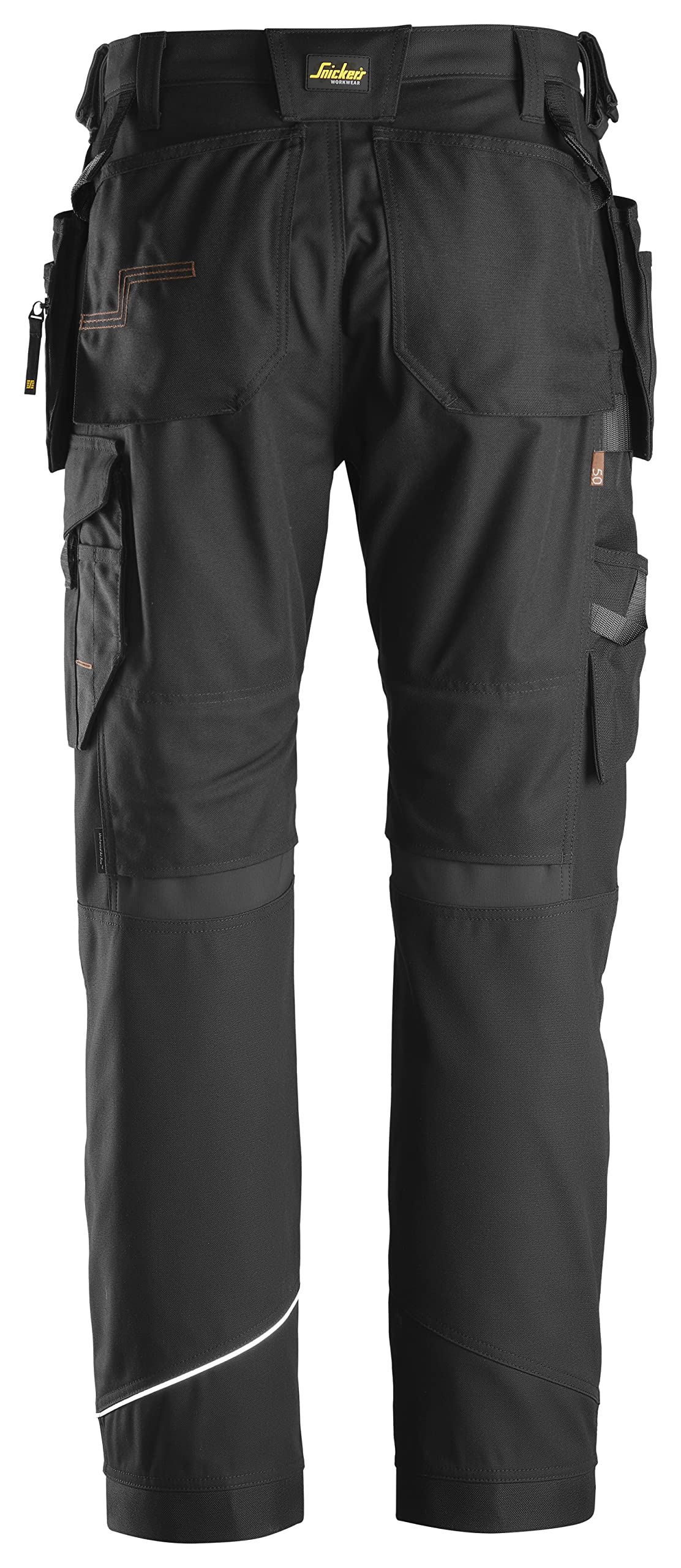 RuffWork Canvas Work Pants with Holster Pockets - Durable Black Workwear (Size 38/30) for Construction, Outdoor Labor & Tactical Use
