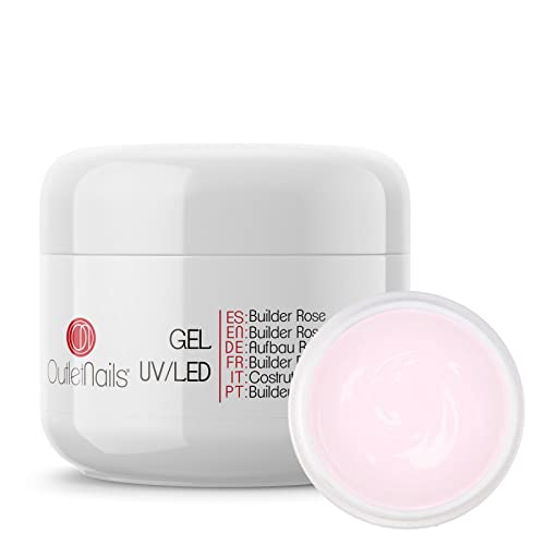UV LED Gel Builder Rose 50ml - Professional Nail Construction Gel for Strong & Natural-Looking Nails - Perfect for Salon, Home Manicures & Nail Extensions