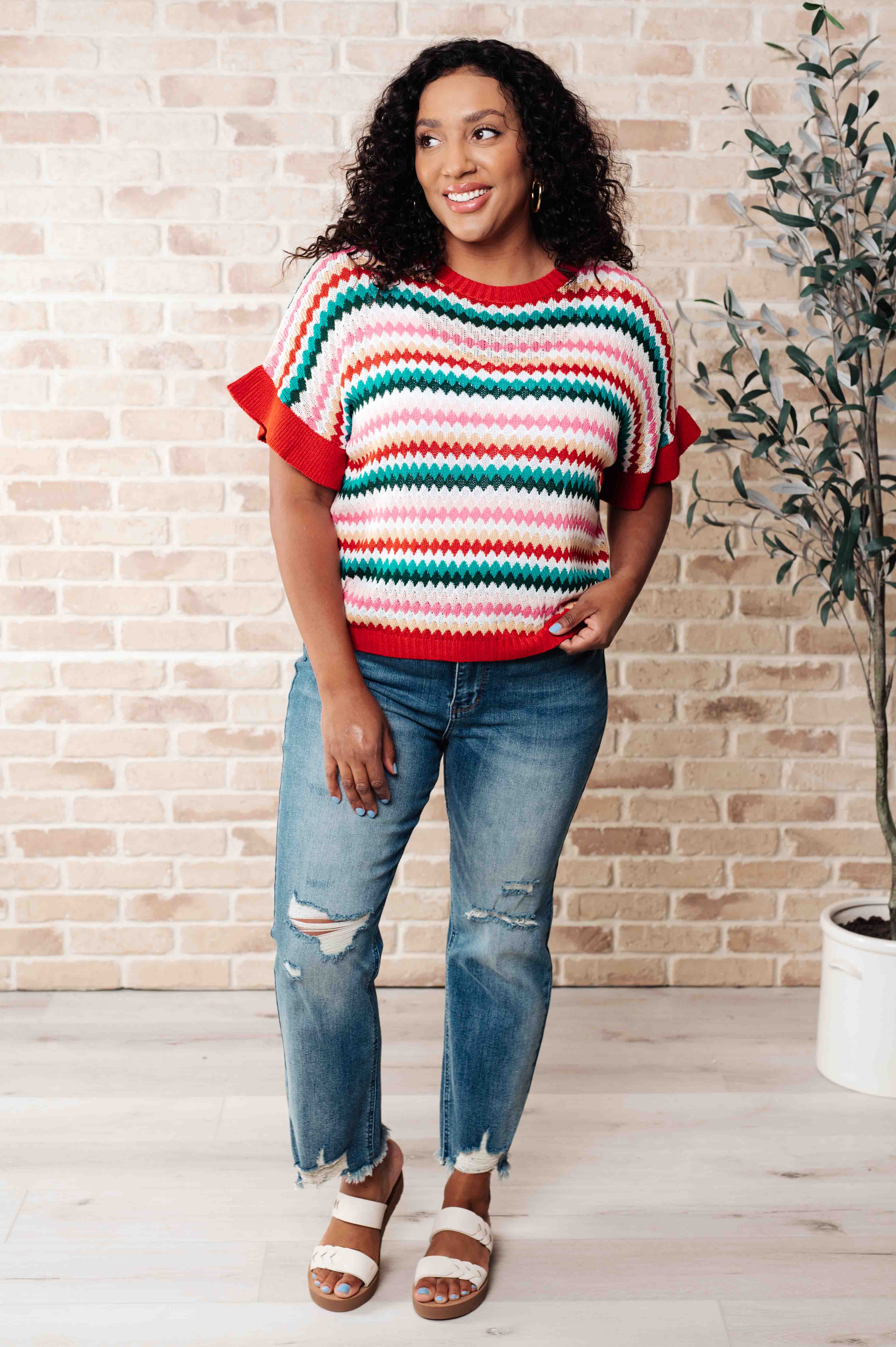 Women's Striped Knit Top - Soft Comfortable Casual Long Sleeve Shirt for Everyday Wear | Perfect for Office, Date Night & Weekend Outfits