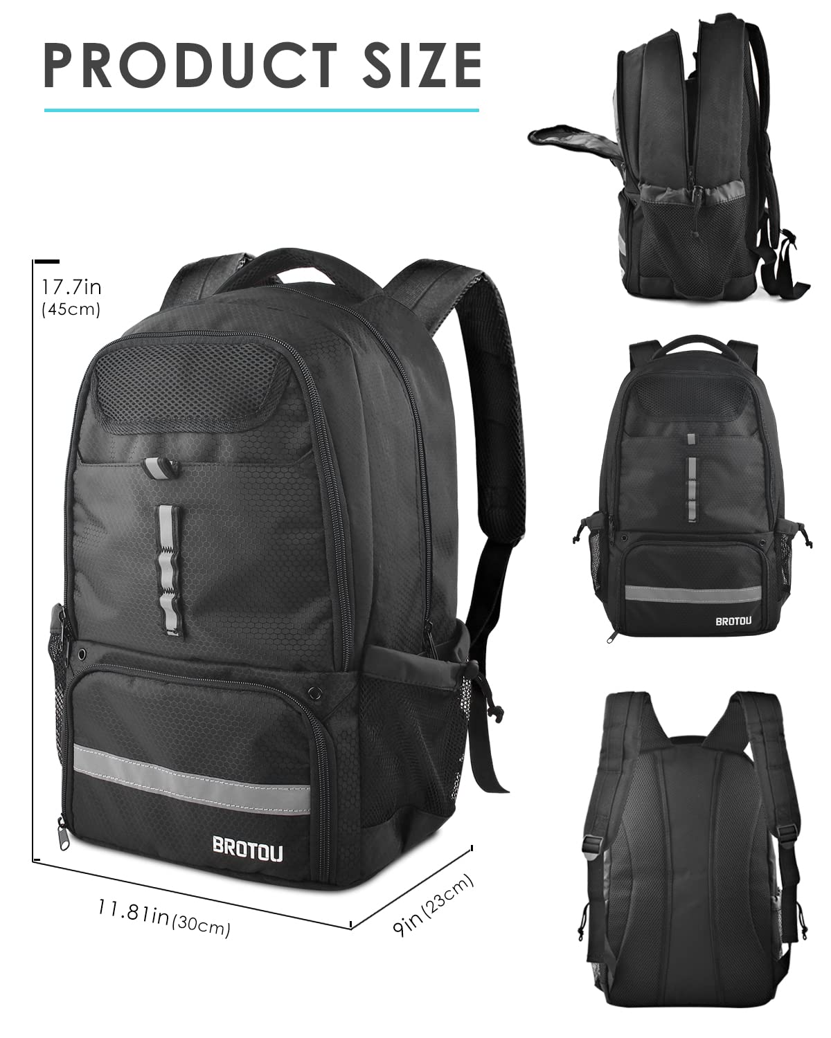 BROTOU Large Basketball Backpack with Shoe Compartment & Ball Pocket - Sports Gym Bag for Men Women - Perfect for Basketball, Volleyball, Soccer Practice & Travel