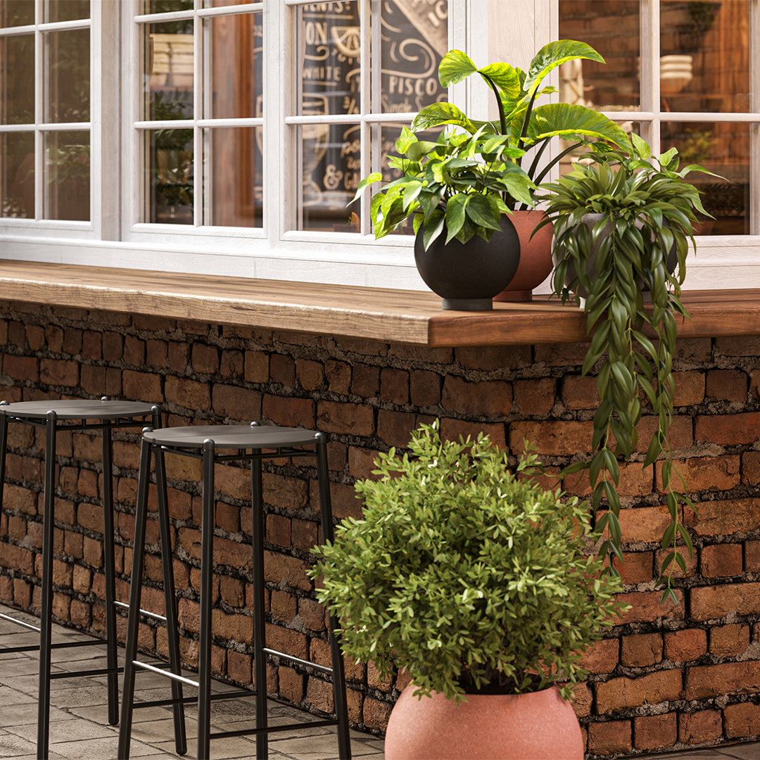 Globe Flower Pot Set of 2 - Decorative Ceramic Planters for Indoor Outdoor Plants - Perfect for Home Garden, Office Decor & Gift Giving