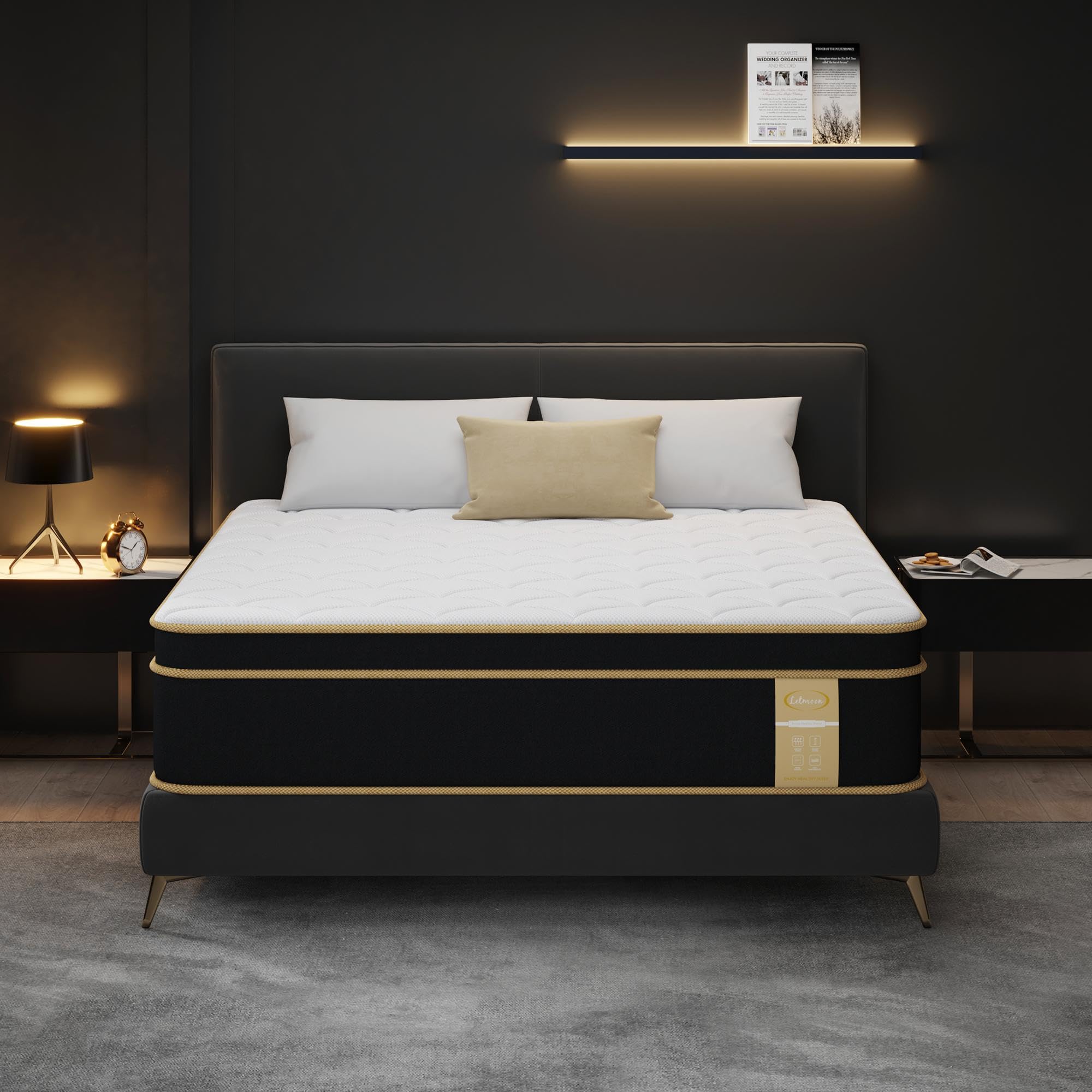 12 Inch Queen Hybrid Mattress - Medium Firm Foam & Pocket Coils for Edge Support | CertiPUR-US Certified | Bed in a Box | Perfect for Guest Rooms, Dorms & Small Apartments