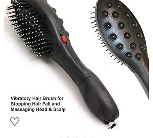 Vinban Electric Magnetic Vibrating Massager Hair Brush - 2 Pack Black Scalp Massage Brush for Hair Growth & Blood Circulation, Battery Powered Hair Care Tool for Relaxation & Stress Relief at Home or Salon