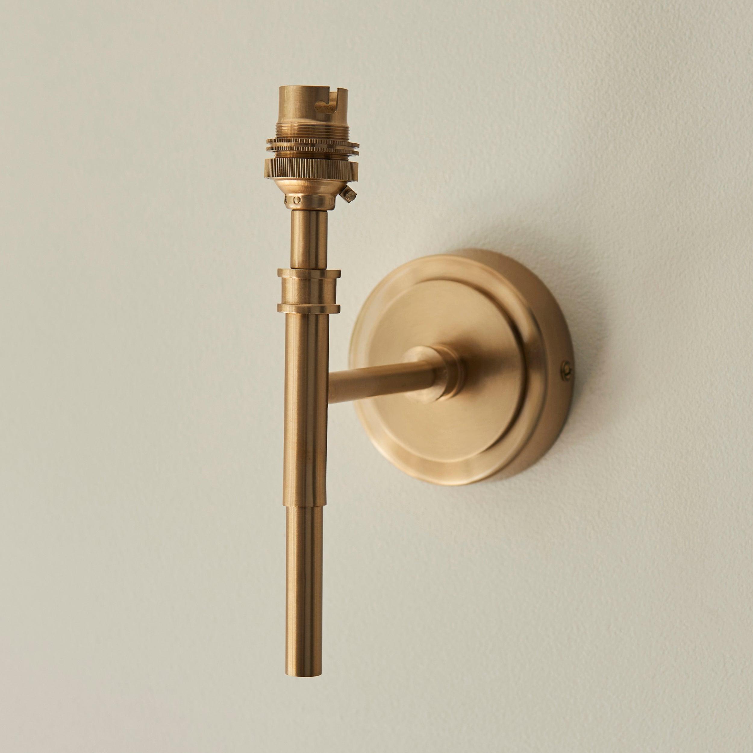 Chester Brass Wall Light with Pearl Grey Leaf 16cm Shade - Elegant Vintage Sconce for Bedroom, Hallway & Living Room Lighting