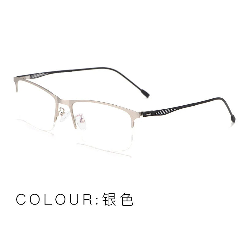Brightzone Unisex Semi-Rimmed Square Alloy Eyeglasses 71462 - Lightweight & Durable Frame for Reading, Work, and Everyday Wear