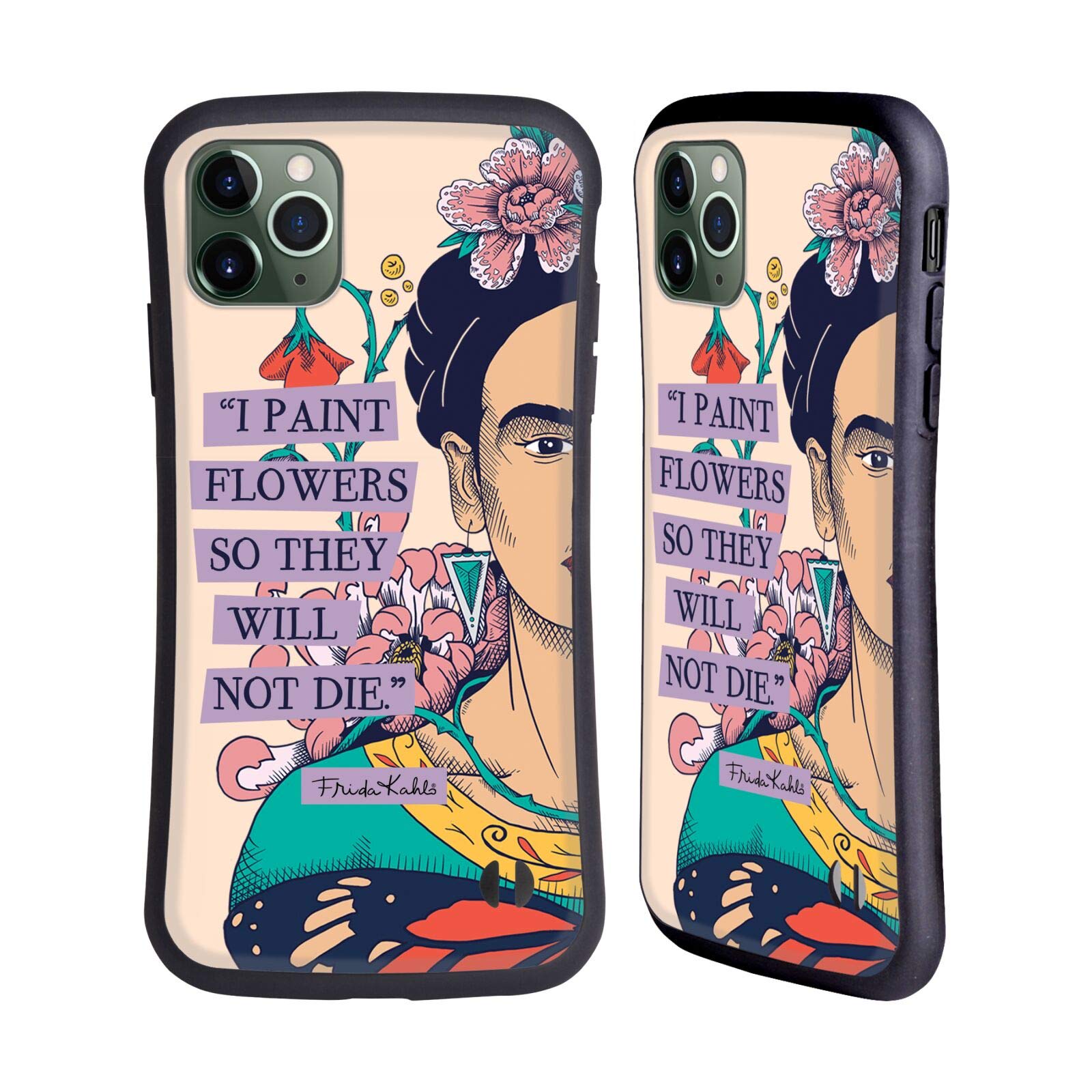 Officially Licensed Frida Kahlo Flower Sketch Hybrid Phone Case for iPhone 11 Pro Max - Artistic Protective Cover for Everyday Use & Gift Giving