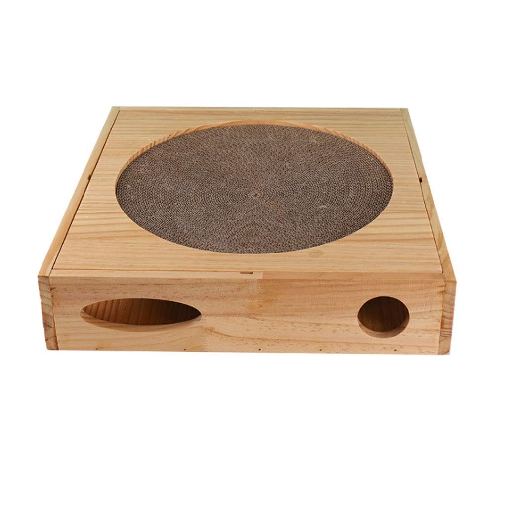 Premium Wooden Cat Scratching Board with Corrugated Paper - Large Size Cat Scratcher Toy for Kittens & Adult Cats - Durable Pet Claw Care Solution for Home, Office & Apartment Use
