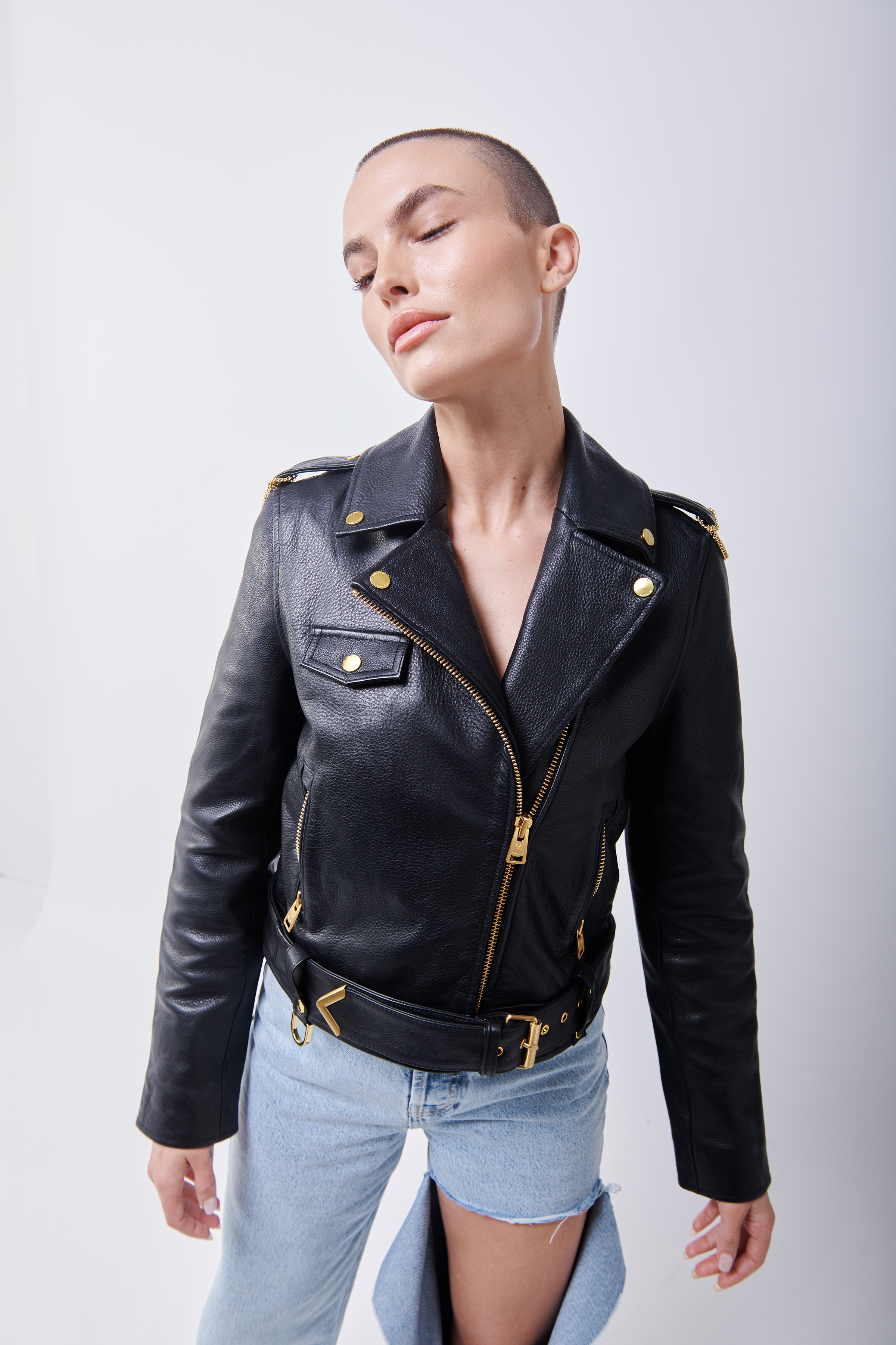 Women's Biker Jacket - Stylish Leather Motorcycle Jacket for Women | Fashionable Outerwear for Riding, Casual Wear & Night Out