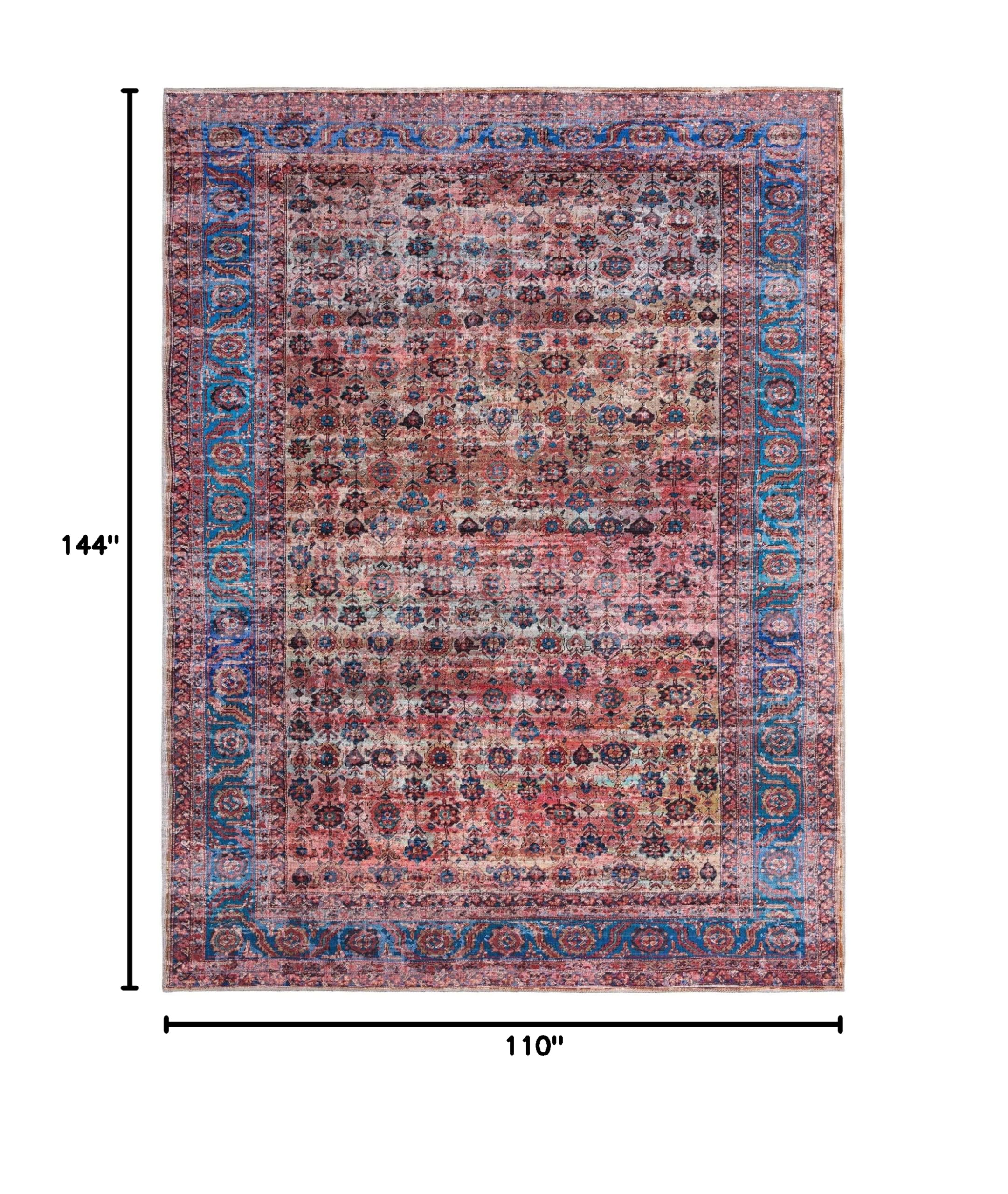 Washable Maahru Collection Rug 9' x 12' Pink Low-Pile - Soft Modern Area Rug for Living Room, Dining Room & Open Floor Plans | Pet-Friendly & Easy Clean Home Decor