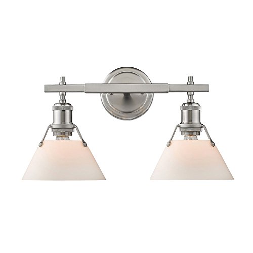 Pewter with Opal Glass Shade