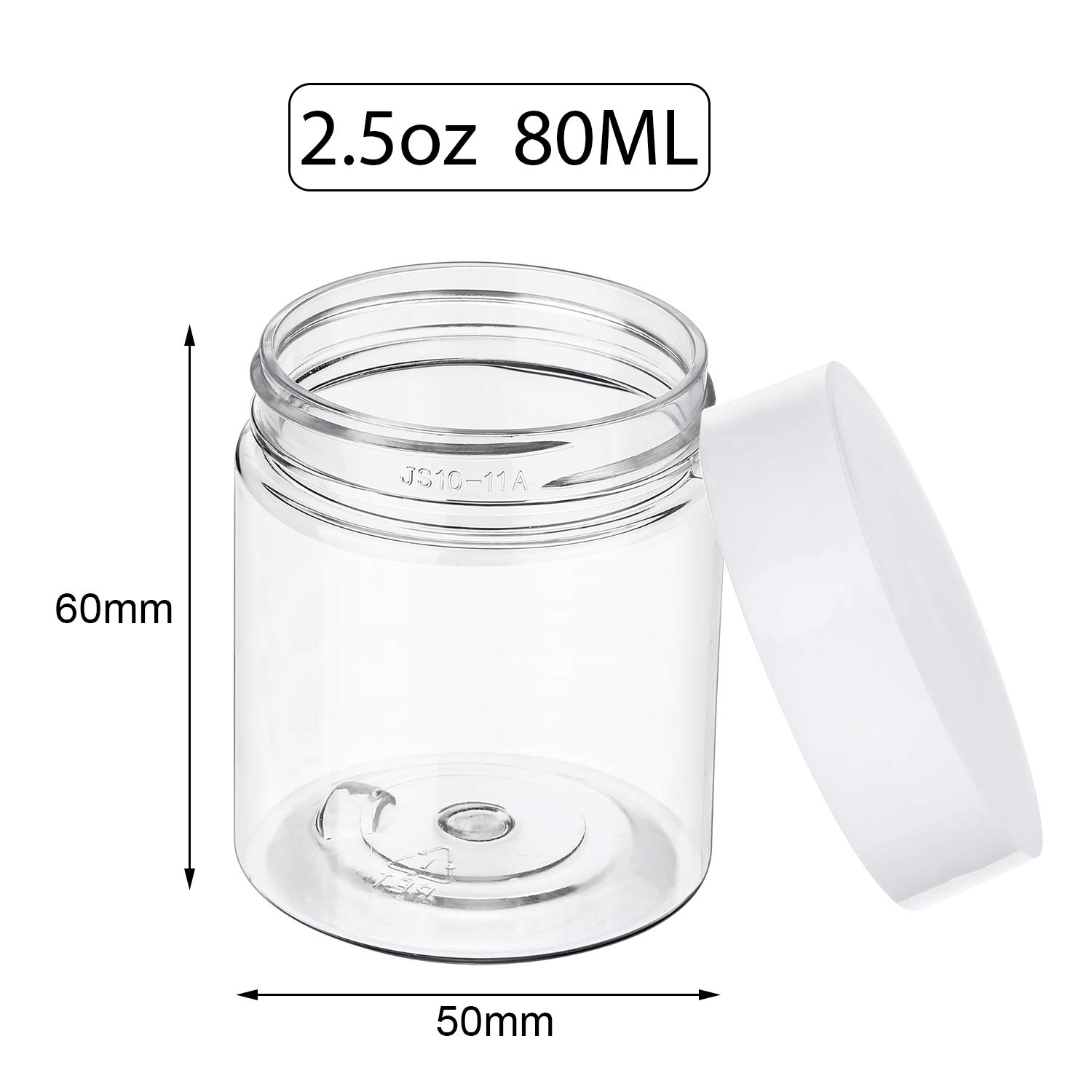 SATINIOR 36-Piece Plastic Jars with Lids - 2.5 oz Round Clear Airtight Containers for Cosmetics, Lotions, Creams & Travel Toiletries | Leakproof Storage Solution for Makeup, Ointments & DIY Projects | Perfect for Home, Salon & On-the-Go Organization