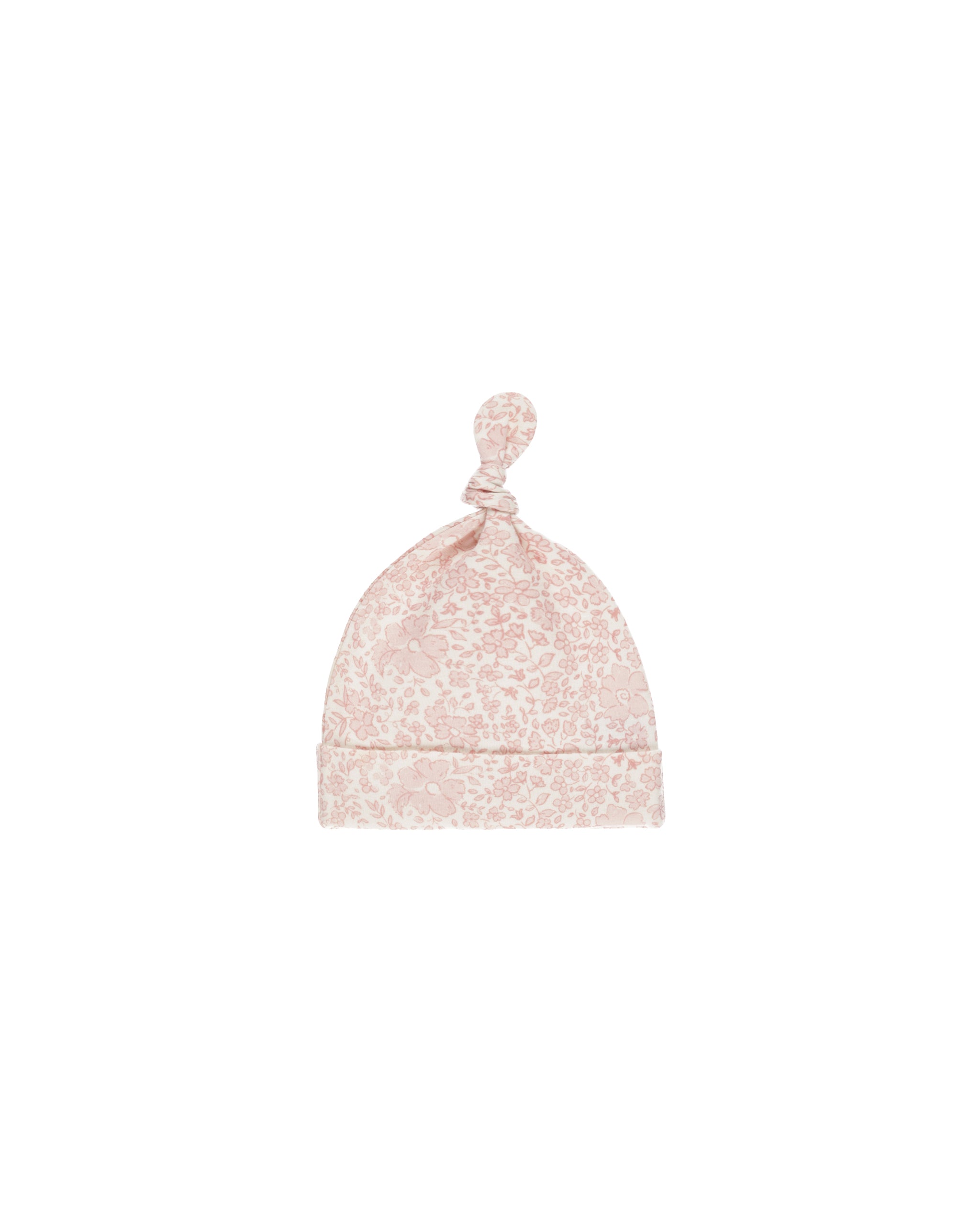 Quincy Mae Knotted Baby Hat - Soft Cotton Newborn Beanie for Girls & Boys, Pink Blossom | Perfect for Photoshoots, Outings & Everyday Comfort