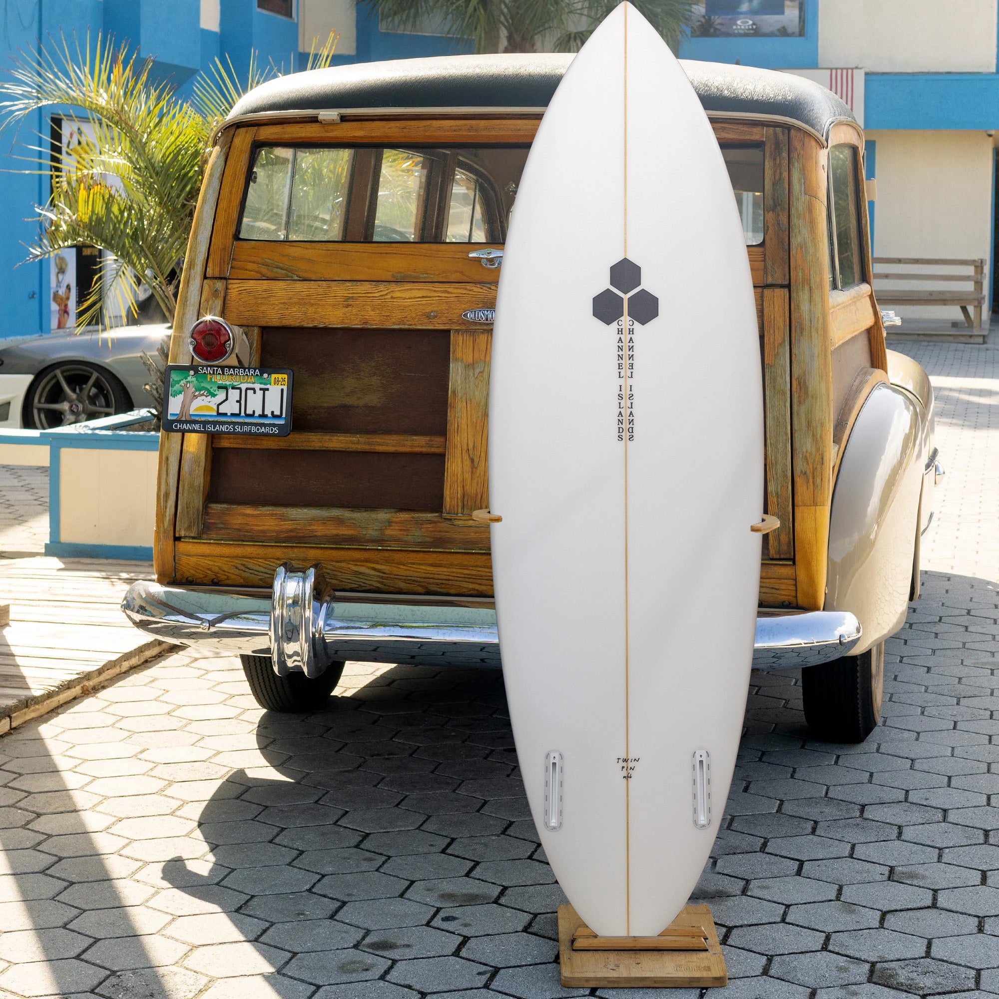 Channel Islands CI Twin Pin 5'5 Surfboard with Futures Fins - Perfect for Small to Medium Waves and Performance Surfing