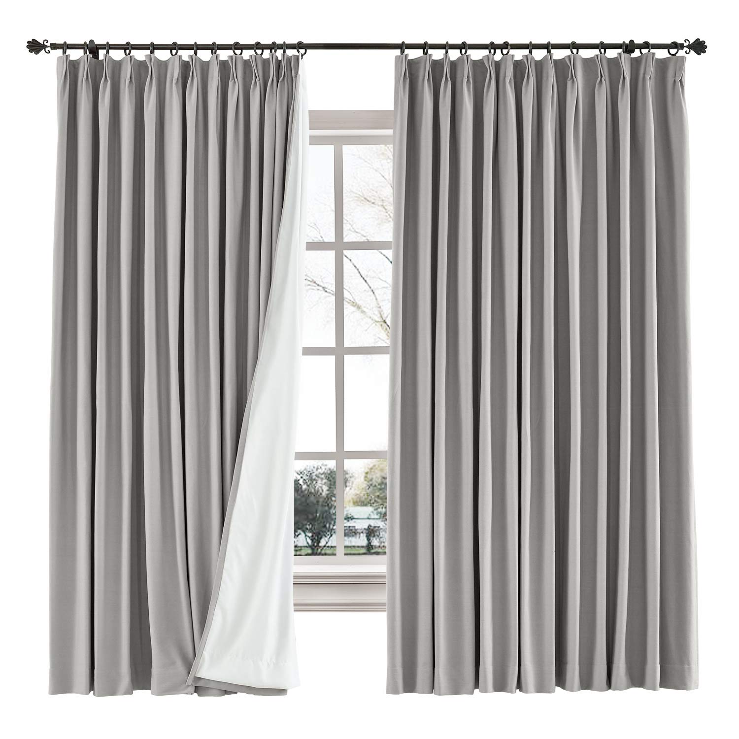 TWOPAGES 84x84 Inch Blackout Curtains for Bedroom - Thermal Insulated Cotton Blend with Interlining (1 Panel, Roasted Cashew) - Perfect for Light Blocking, Privacy & Energy Efficiency in Home, Nursery & Office