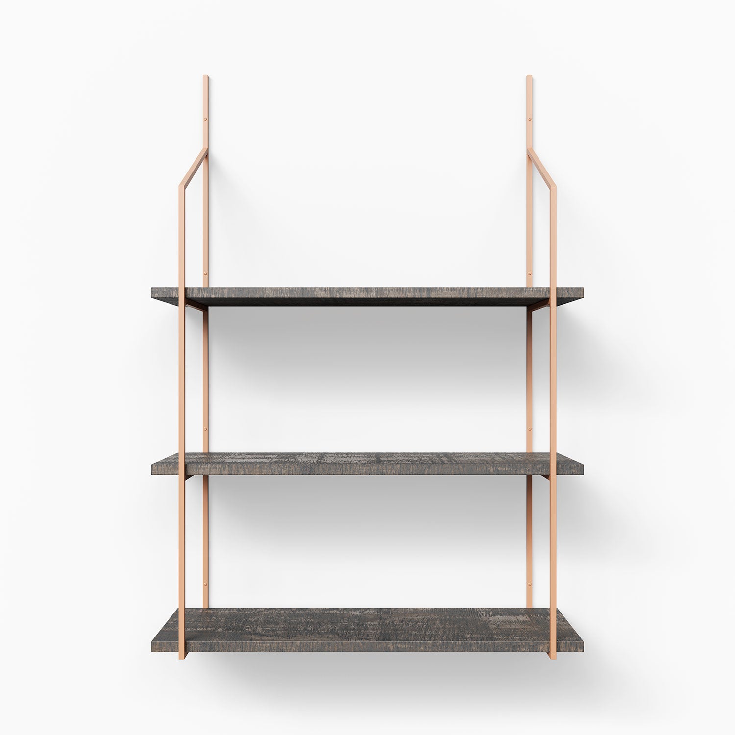Verne Hatch Grey Rustic 3 Tiered Shelf - Wooden Wall Mounted Display Organizer for Bathroom, Kitchen & Living Room Decor
