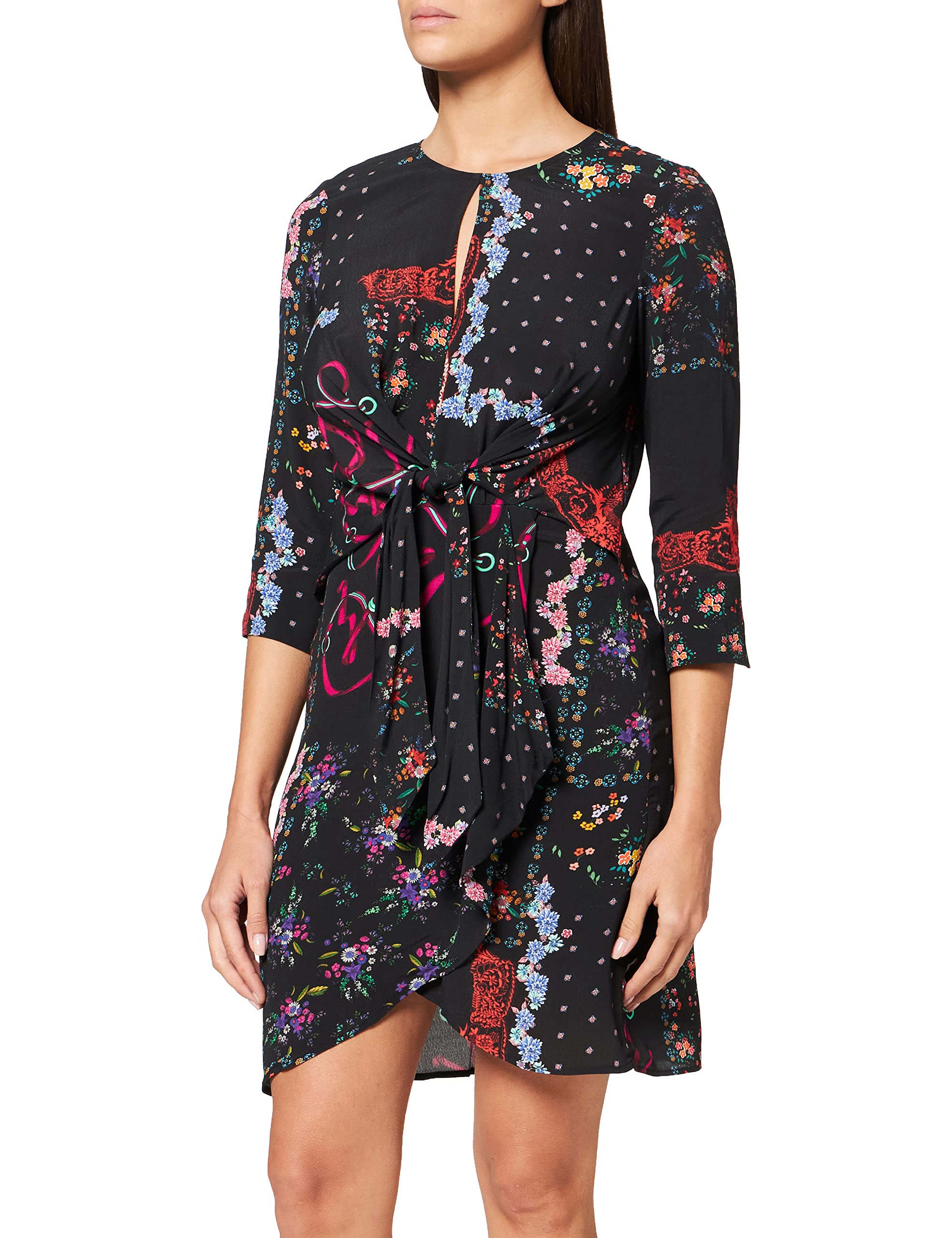 Desigual Women's Leia Floral Print Summer Dress - Lightweight & Comfortable for Beach, Vacation, and Casual Outings