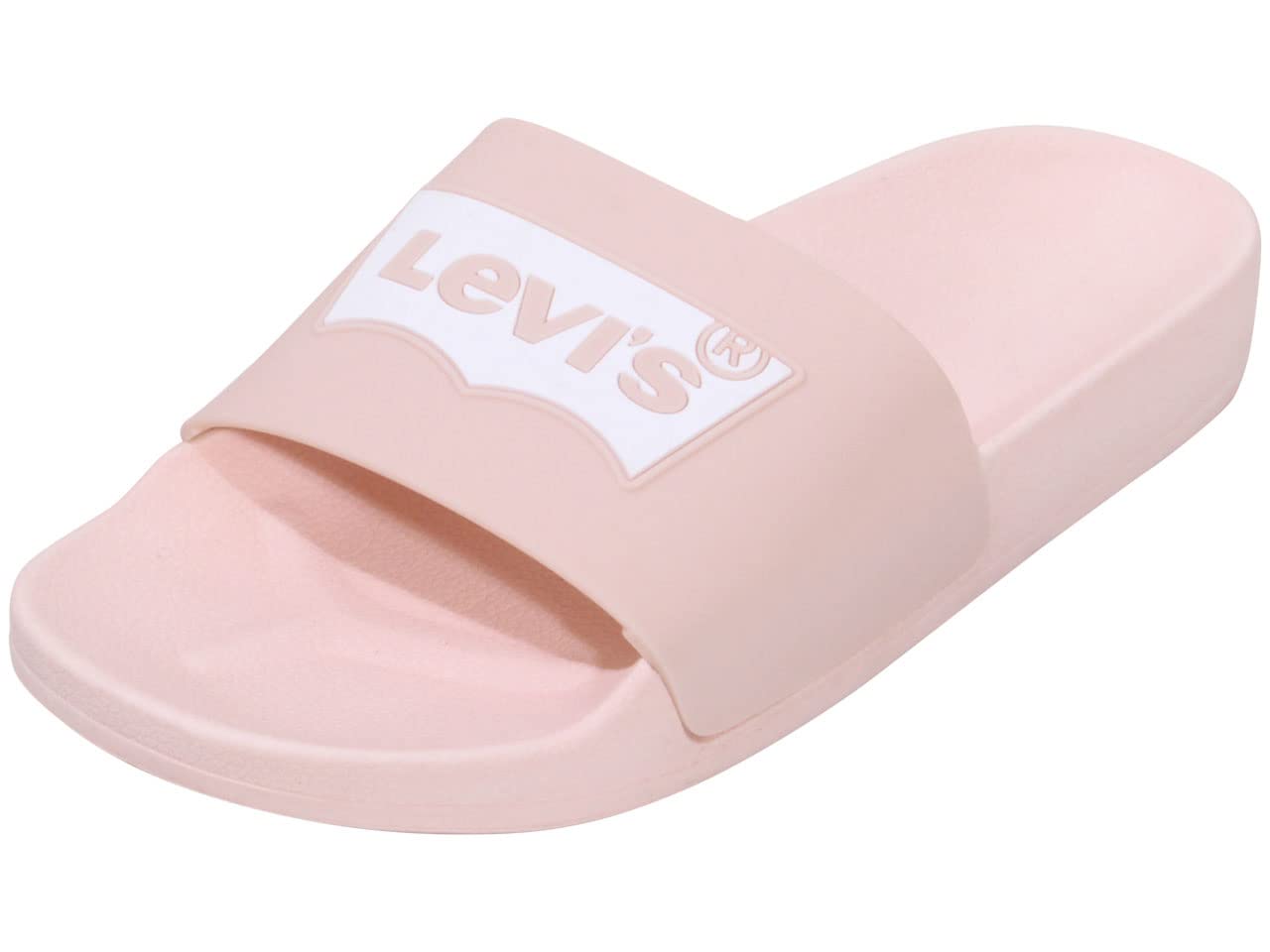Levi's Women's Batwing Slide Sandals - Slip-On Comfort with Logo Detail in Blush Pink Size 6 (520245) | Perfect for Beach, Pool, and Casual Summer Outfits