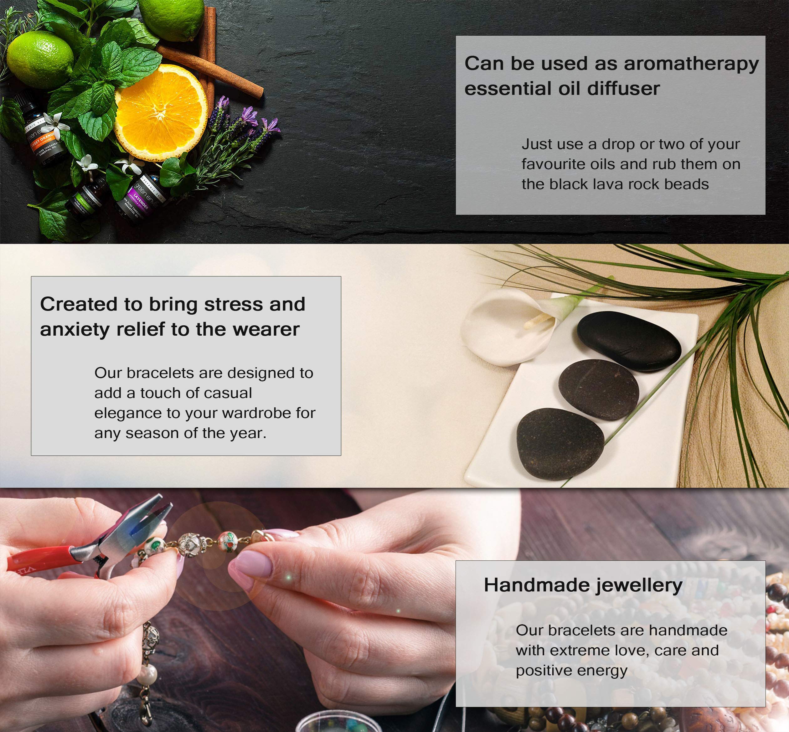 Chakra Healing Bracelet for Women - Anxiety Relief & Aromatherapy for Meditation