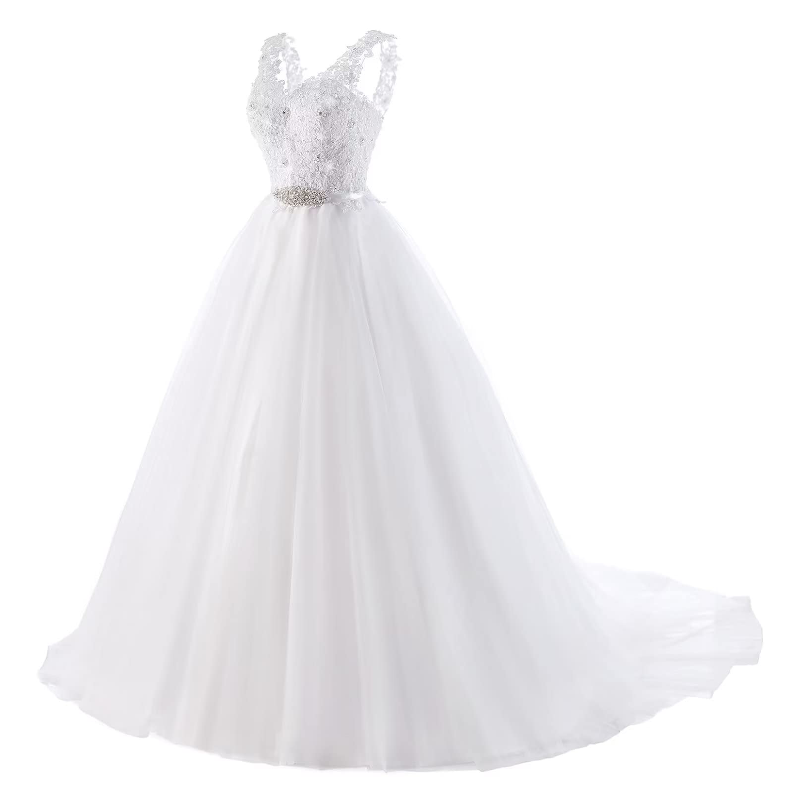 Elegant Sweetheart Neckline Beaded Wedding Dress with Appliques & Long Train – Perfect for Bridal Ball Gown & Formal Wedding Ceremonies