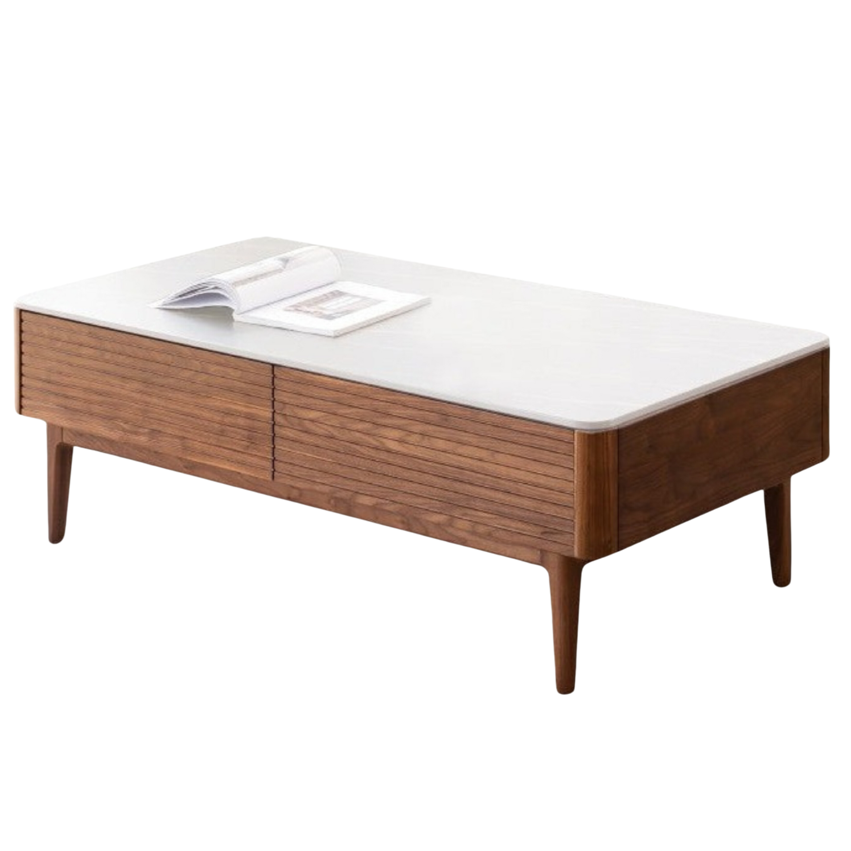 51.2x25.6x16.5 inch / 130x65x42сm / Rich Dark Walnut color / coffee table